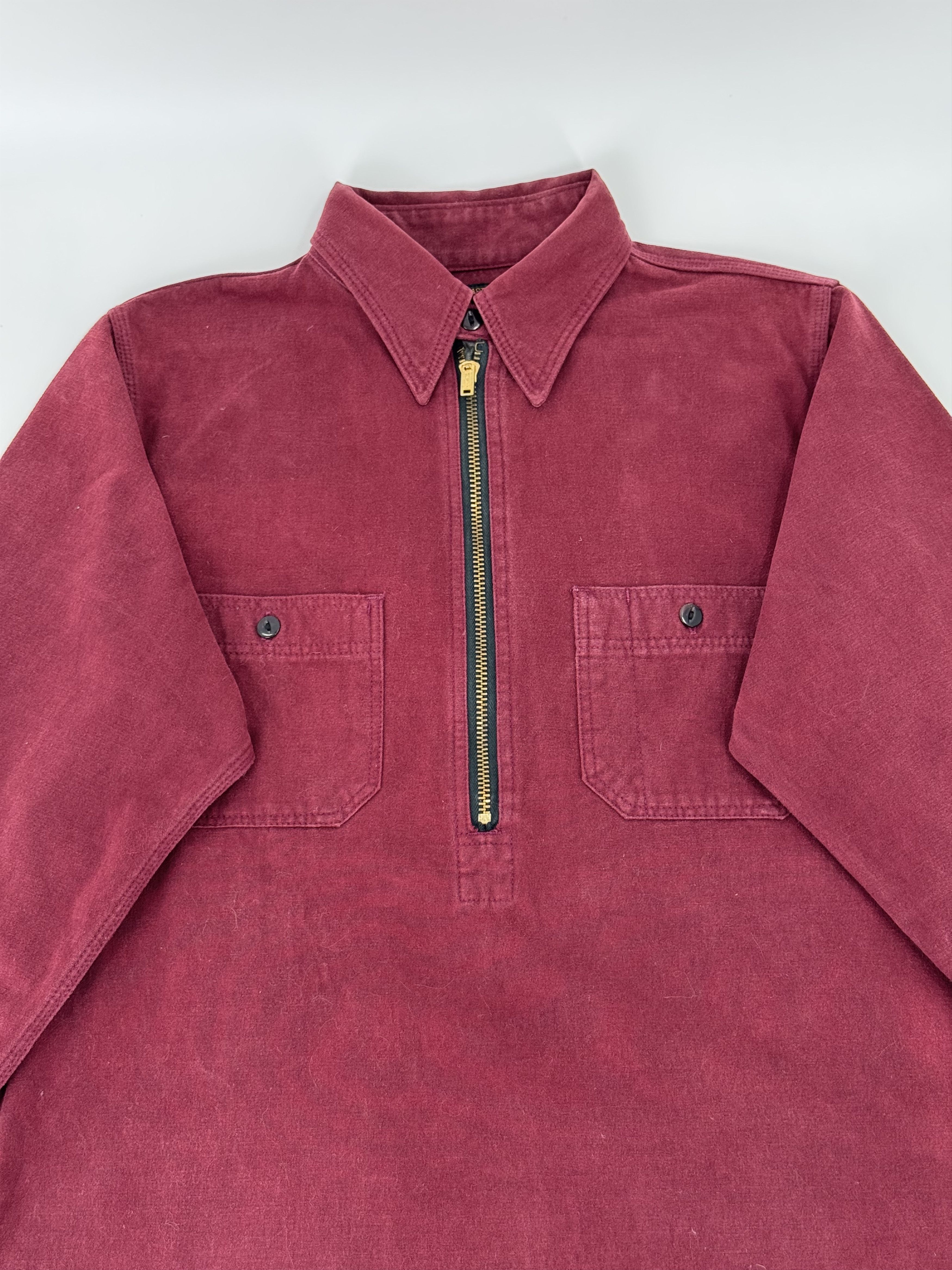 At Last & Co × Butcher Products At Last & Co. Lot 308 Burgundy Half Zip Shirt 14.5 Japan Size US S / EU 44-46 / 1 - 2 Thumbnail