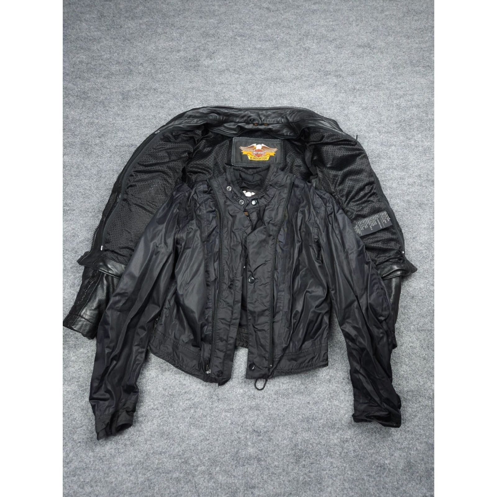 Harley Davidson Harley-Davidson FXRG Leather Jacket Women's Small Black Padded Motorcycle Zipped Pockets FXRG Size S / US 4 / IT 40 - 3 Thumbnail