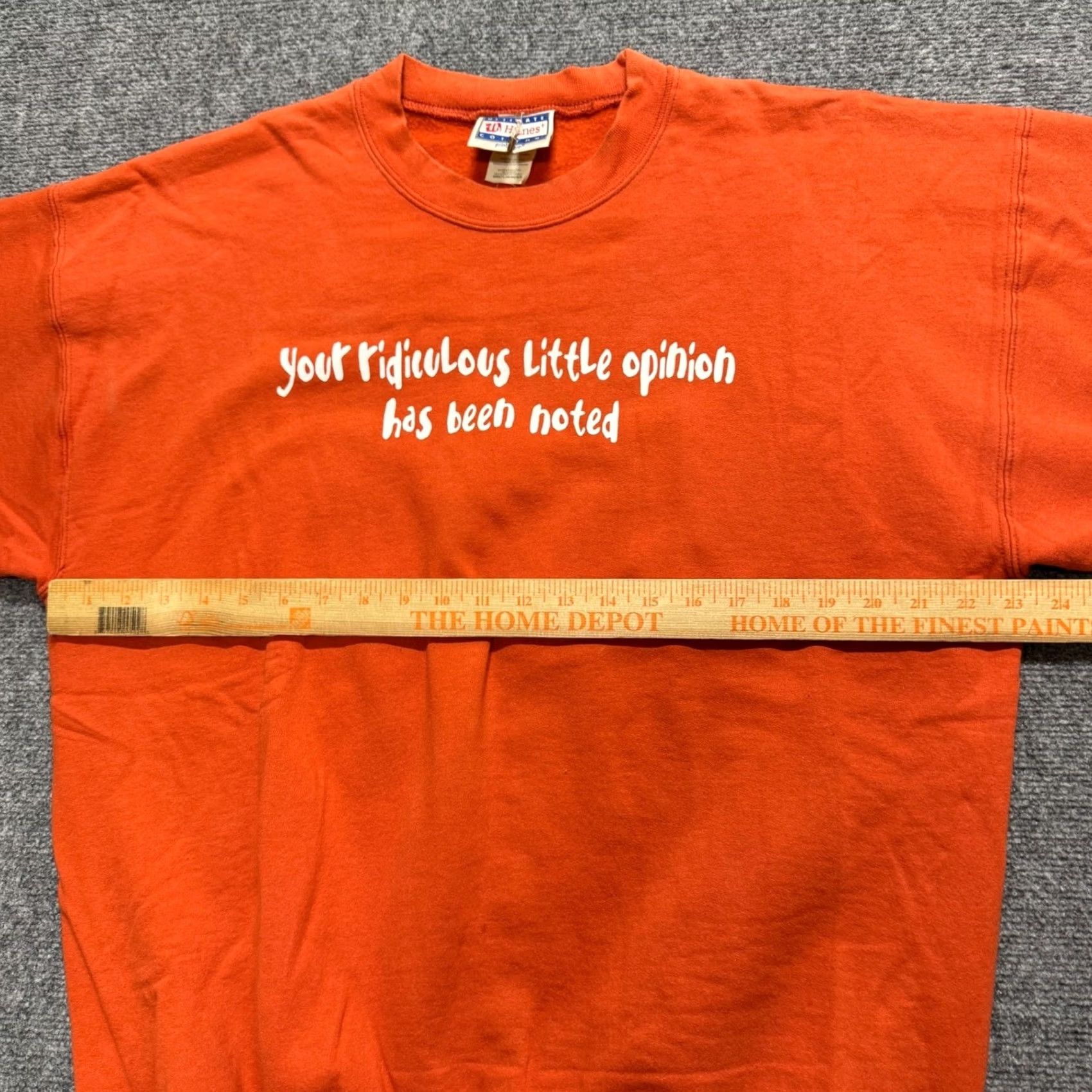 Hanes VINTAGE Hanes Sweatshirt Orange Pullover L Mens Your Ridiculous Little Opinion Has Been Noted Size US L / EU 52-54 / 3 - 5 Thumbnail