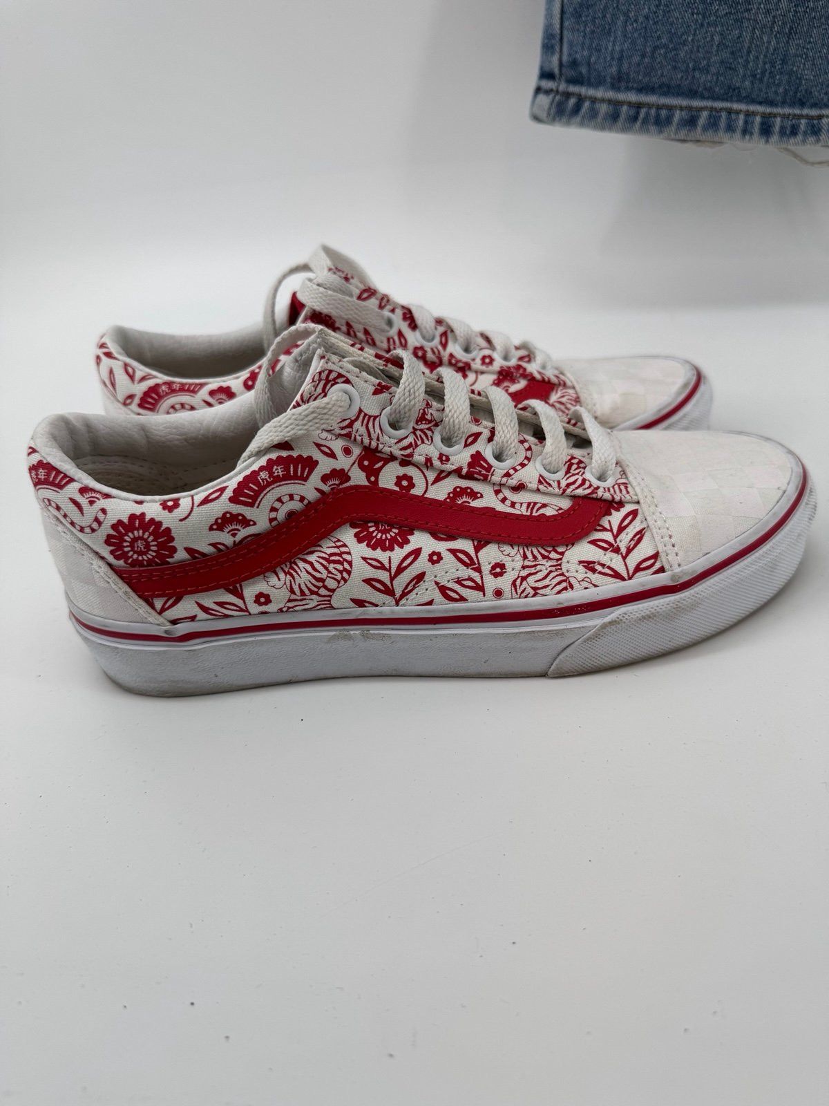 Vans VANS Custom YEAR OF THE TIGER Sneakers White/Red Old Skool Size US 7 / IT 37 - 1 Thumbnail