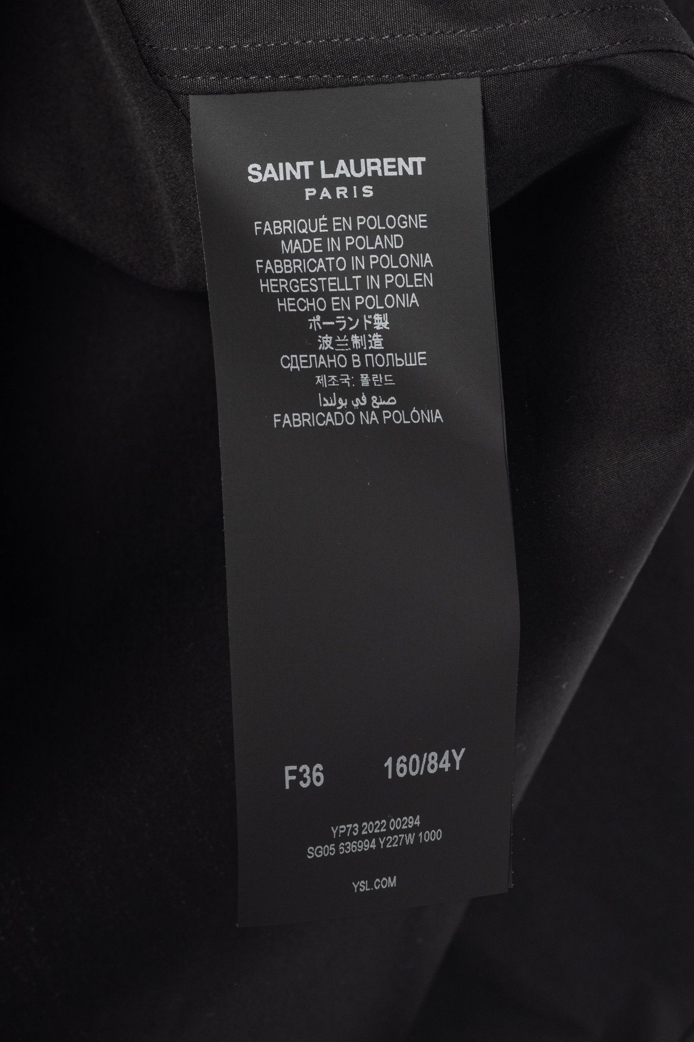 Saint Laurent Paris Saint Laurent Black Cotton-Poplin Buttoned Shirt Size S / US 4 / IT 40 - 9 Thumbnail