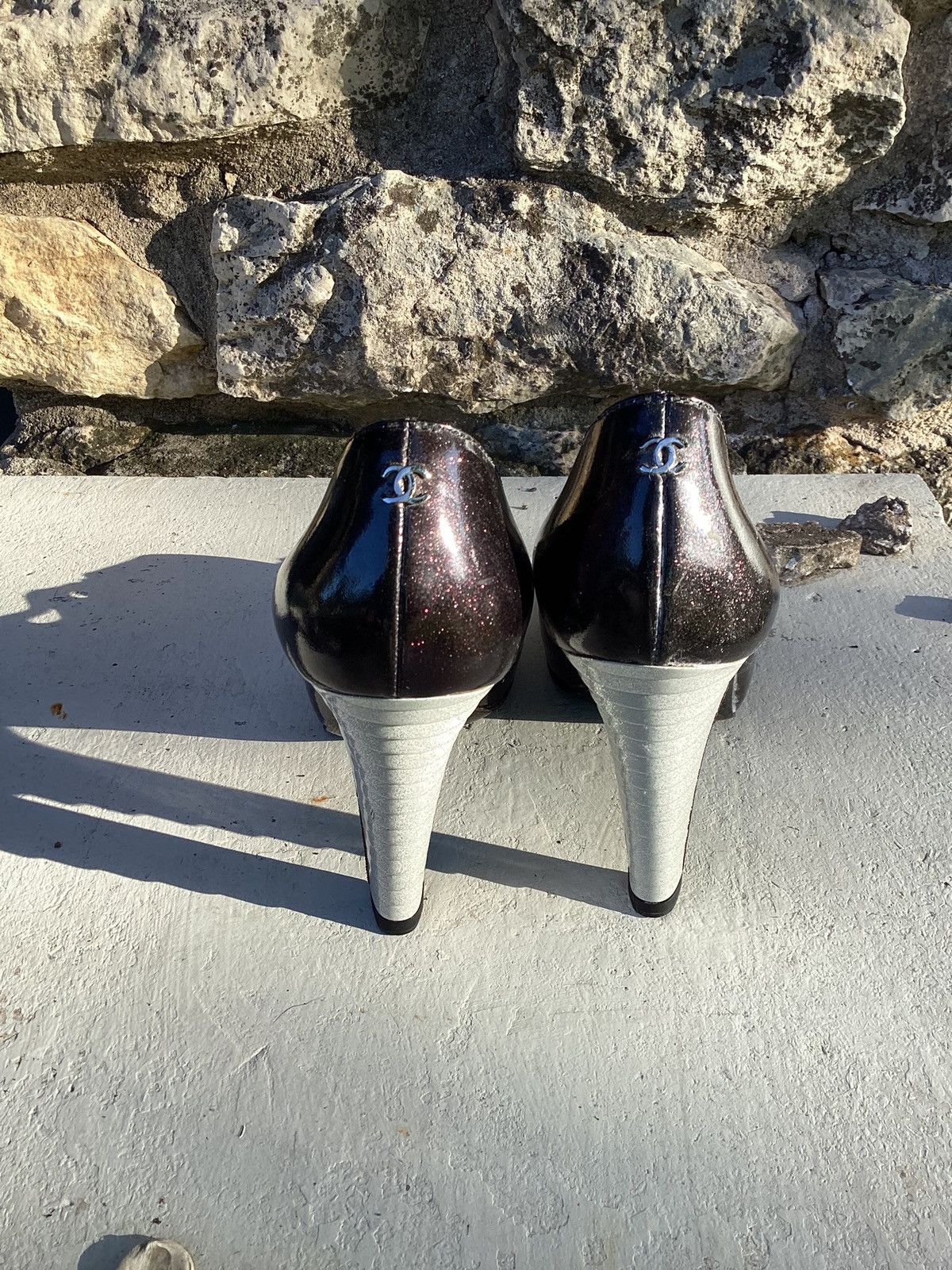 Chanel Chanel sparkly chunky heels Size US 7 / IT 37 - 4 Thumbnail