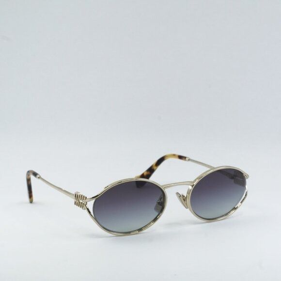 Miu Miu Miu Miu MU52YS ZVN5D1 Sunglasses Pale Gold Oval Frame, Grey Size ONE SIZE - 11 Thumbnail