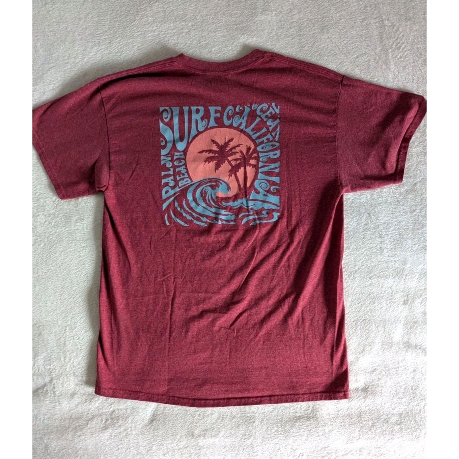 Vintage Surf Ministry Graphic Tee Shirt Mauve Men's L Palm Beach California Logo T-Shirt Beach California Logo Short Sleeve Crew Neck Cotton Size US L / EU 52-54 / 3 - 4 Thumbnail