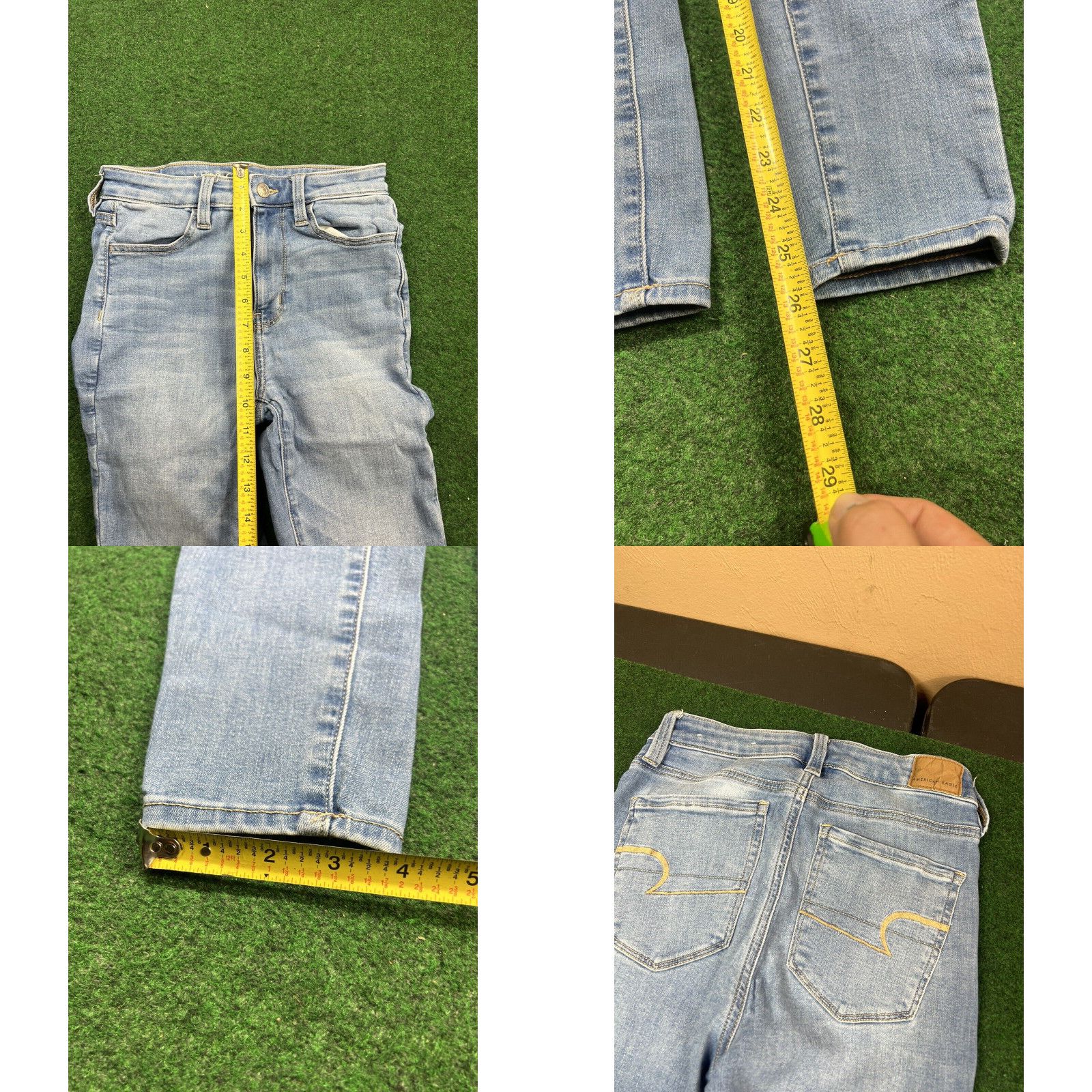 American Eagle Outfitters American Eagle Hi-Rise Jegging Denim Jeans Size 2 Super Stretch Blue SHORT 25x26 Size 42" / US 20 - 8 Thumbnail