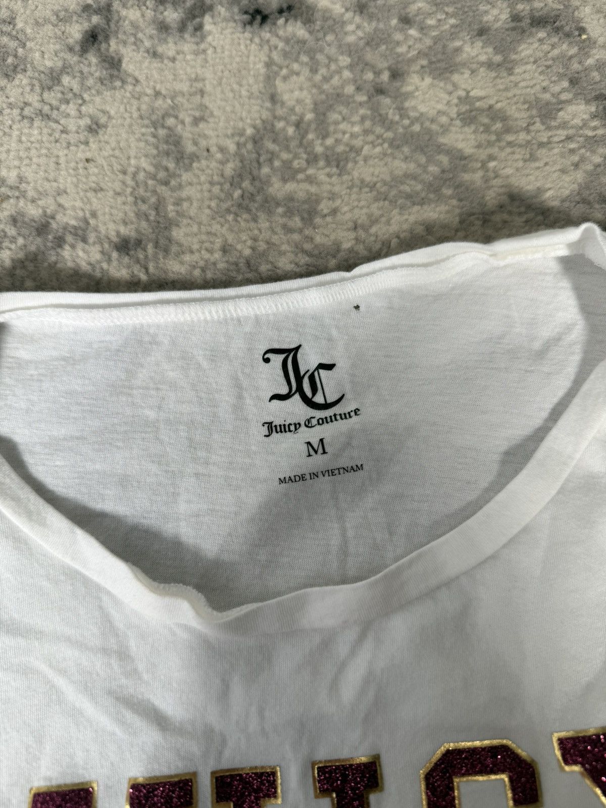 Juicy Couture Y2K Juicy Couture Glitter Front Logo Crop Top T-Shirt Size M / US 6-8 / IT 42-44 - 6 Thumbnail