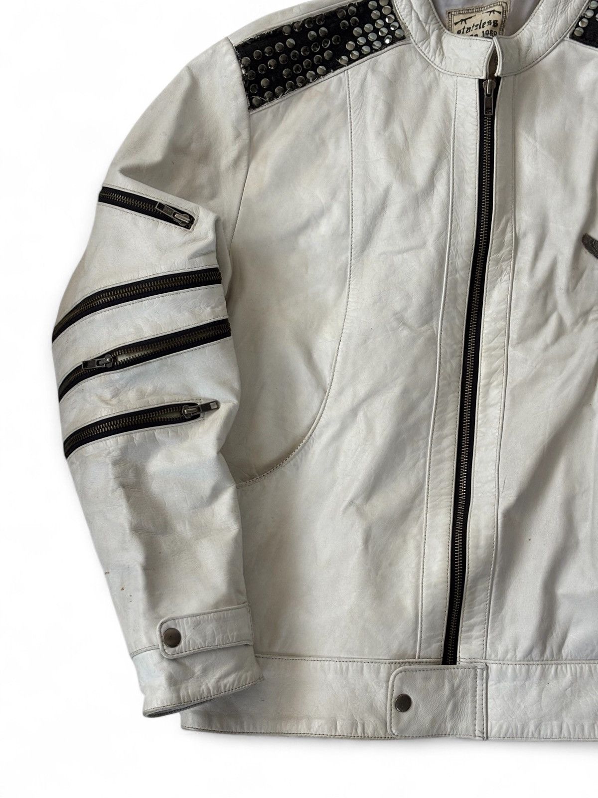 Vintage Vintage Stateless Zipper leather jacket Size US XL / EU 56 / 4 - 5 Thumbnail