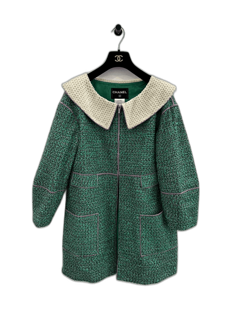 Chanel Chanel Green Knit Women's Jacket Size S / US 4 / IT 40 - 1 Thumbnail
