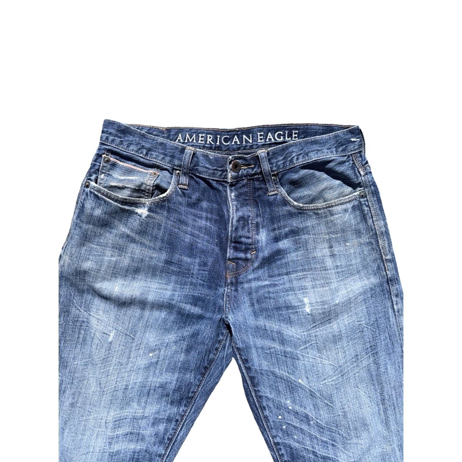 American Eagle Outfitters American Eagle Jeans - 31 x 32 - Buckle Back Selvedge - Blue - Men - Regular - Straight - Size 31 Inseam 32 Size US 31 - 3 Thumbnail