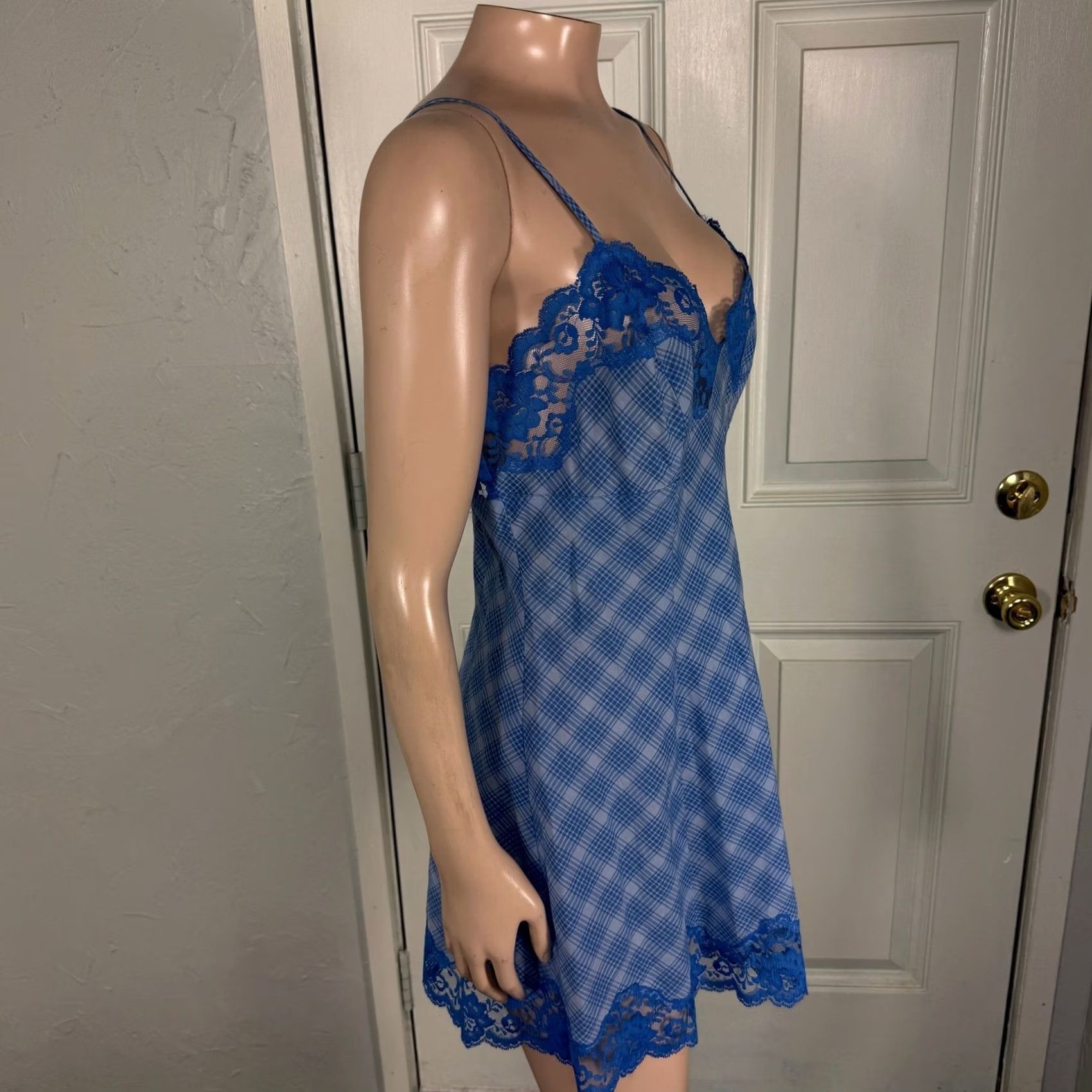 Victoria's Secret VINTAGE Victorias secret Lingerie Mini dress Lace Plaid RARE Y2K Medium Size M / US 6-8 / IT 42-44 - 6 Thumbnail