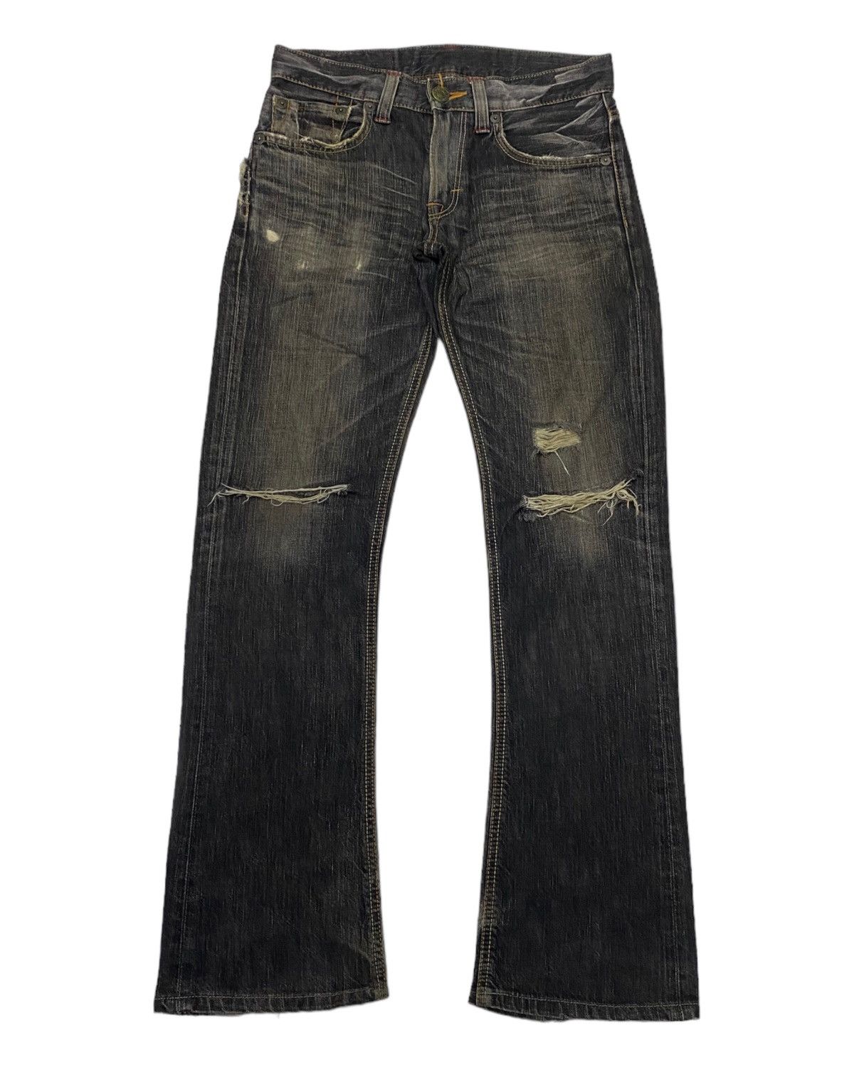 If Six Was Nine × Le Grande Bleu (L.G.B.) 🔥EDWIN FLARE DISTRESSED DENIM JEANS IFSIXWASNINE LGB STYLE Size US 30 / EU 46 - 7 Thumbnail