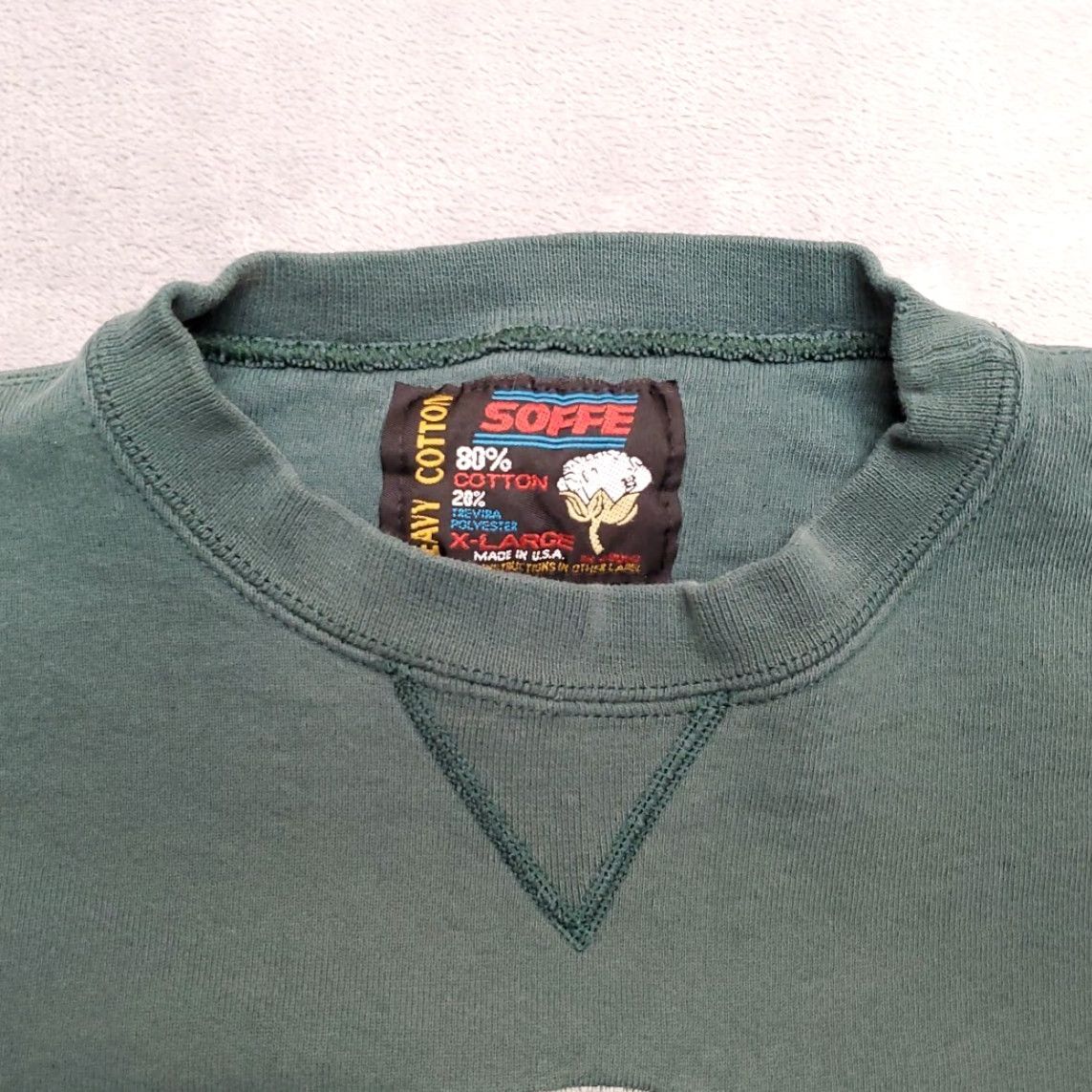 Soffe VINTAGE Mount St Helens Sweatshirt Mens XL Green Soffe Crew Neck Pullover Cotton Polyester Fleece Solid 90s Nature USA Sports Learning Center Mens Size US XL / EU 56 / 4 - 5 Thumbnail