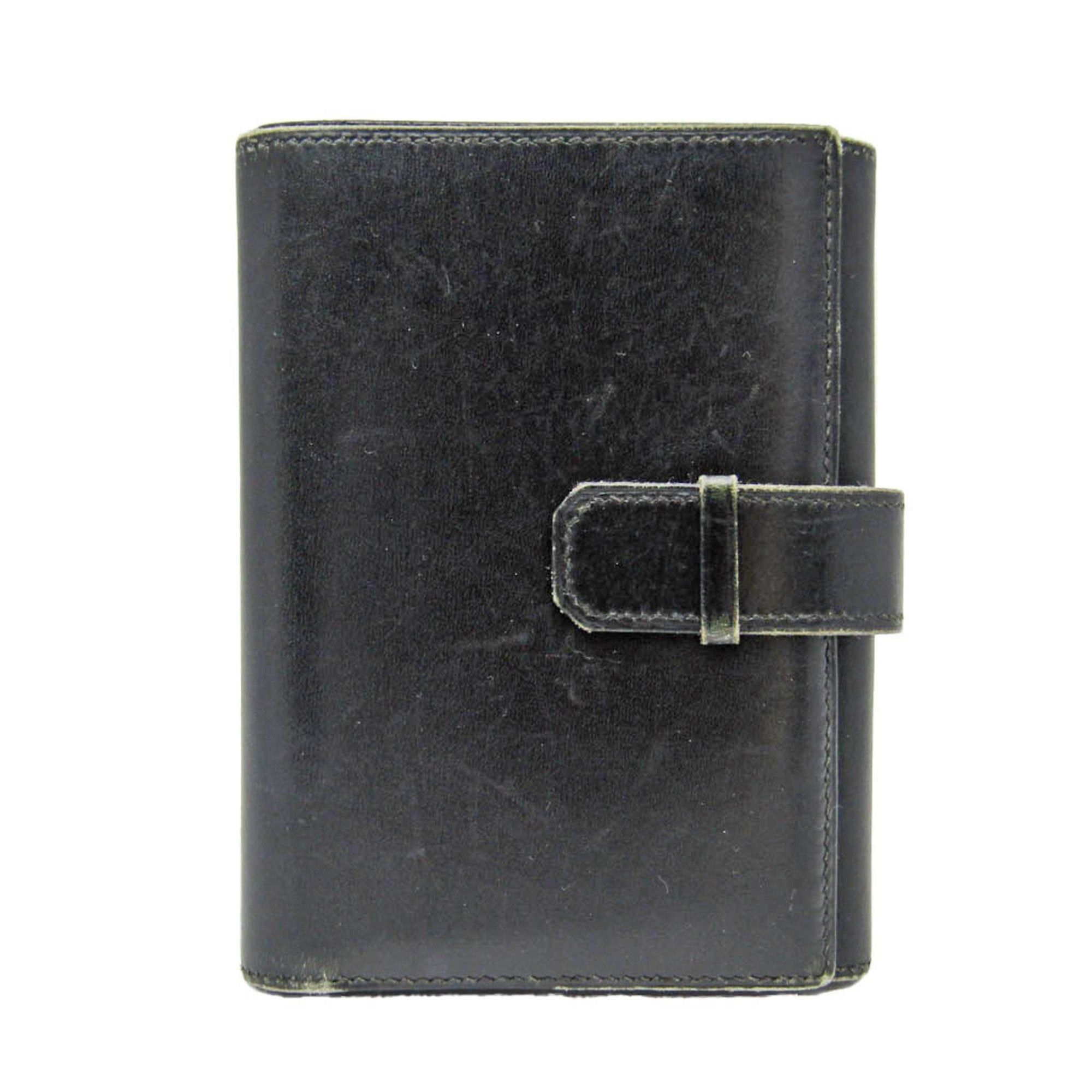 image of Hermes Julla Women,men Leather Wallet [Tri-Fold] Black, Women's