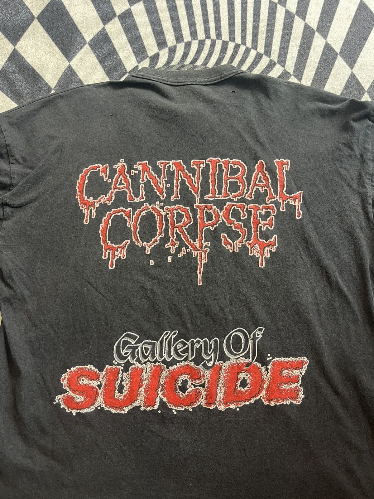 Band Tees Vintage CANNIBAL CORPSE 98’s Gallery Of SUICIDE Tshirt Size US XL / EU 56 / 4 - 7 Thumbnail