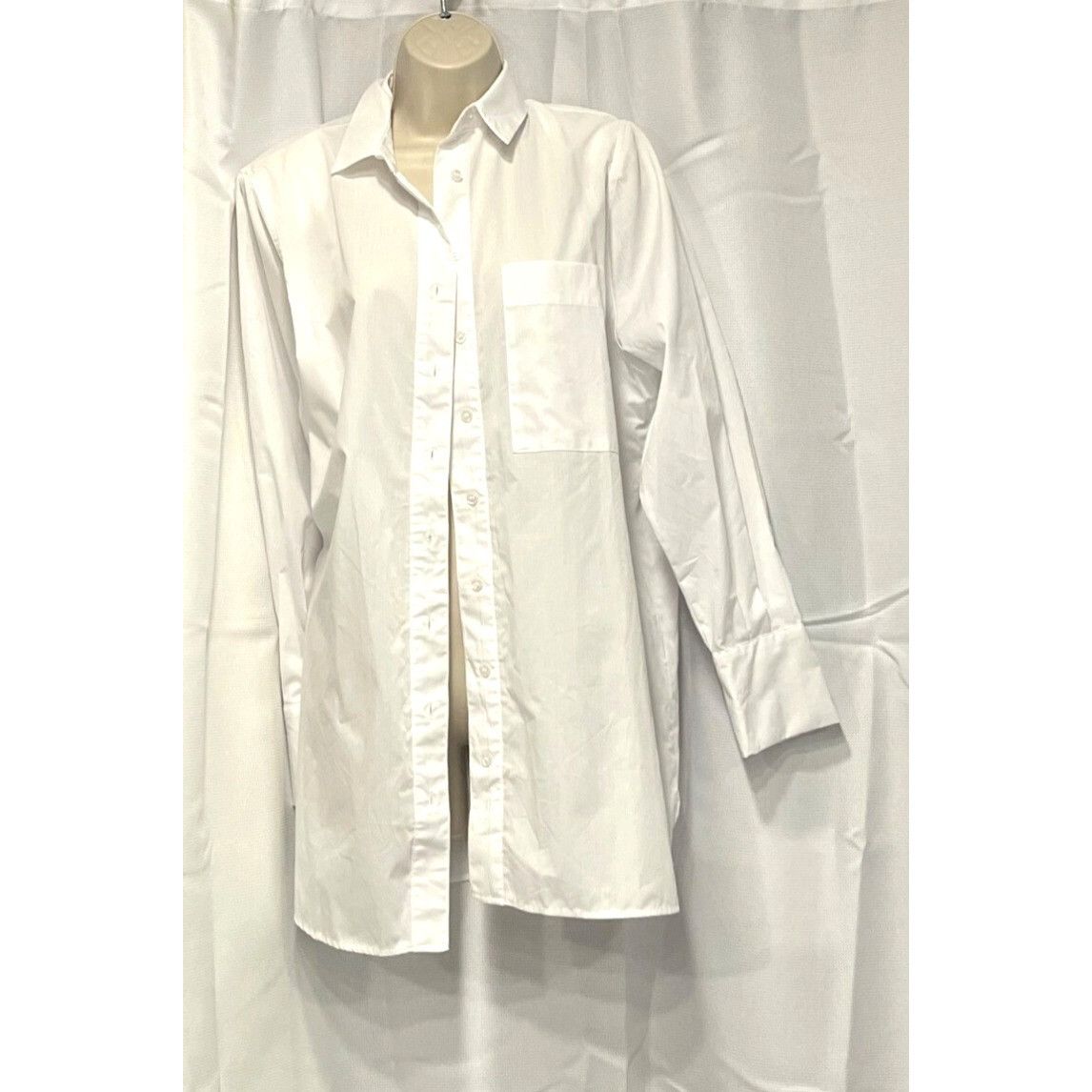 Topshop Topshop Oversized Poplin Button-up Shirt In White, Sz. 0 Size XS / US 0-2 / IT 36-38 - 7 Thumbnail