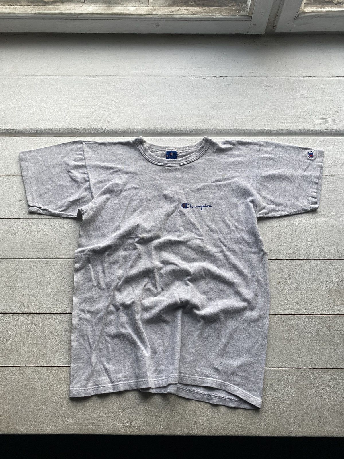 Champion × Vintage 1980s CHAMPION GREY T SHIRT USA SINGLE STITCH RARE MENS LARG Size US L / EU 52-54 / 3 - 1 Thumbnail