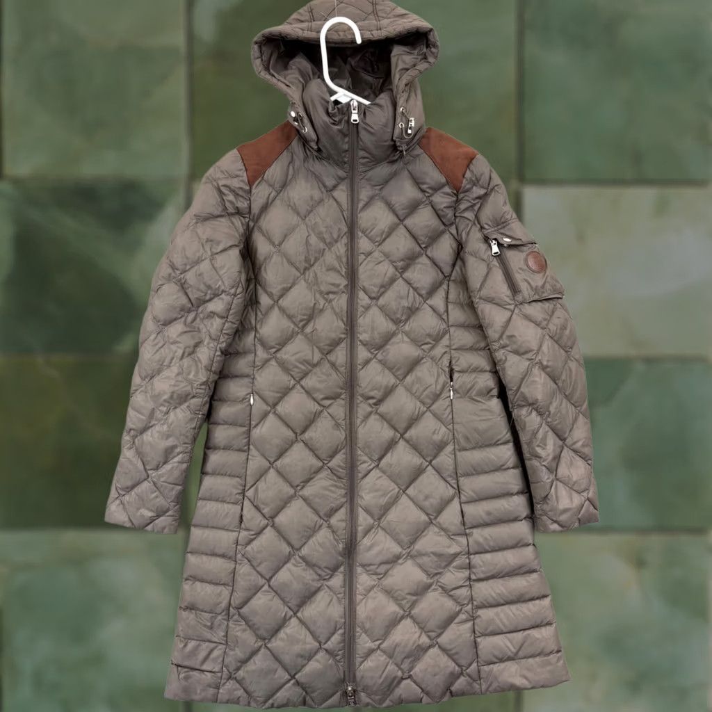 Ralph Lauren Lauren Ralph Lauren Jacket Women Small Brown Puffer Down Long Hooded Quilted Zip Jacket Size S / US 4 / IT 40 - 1 Thumbnail