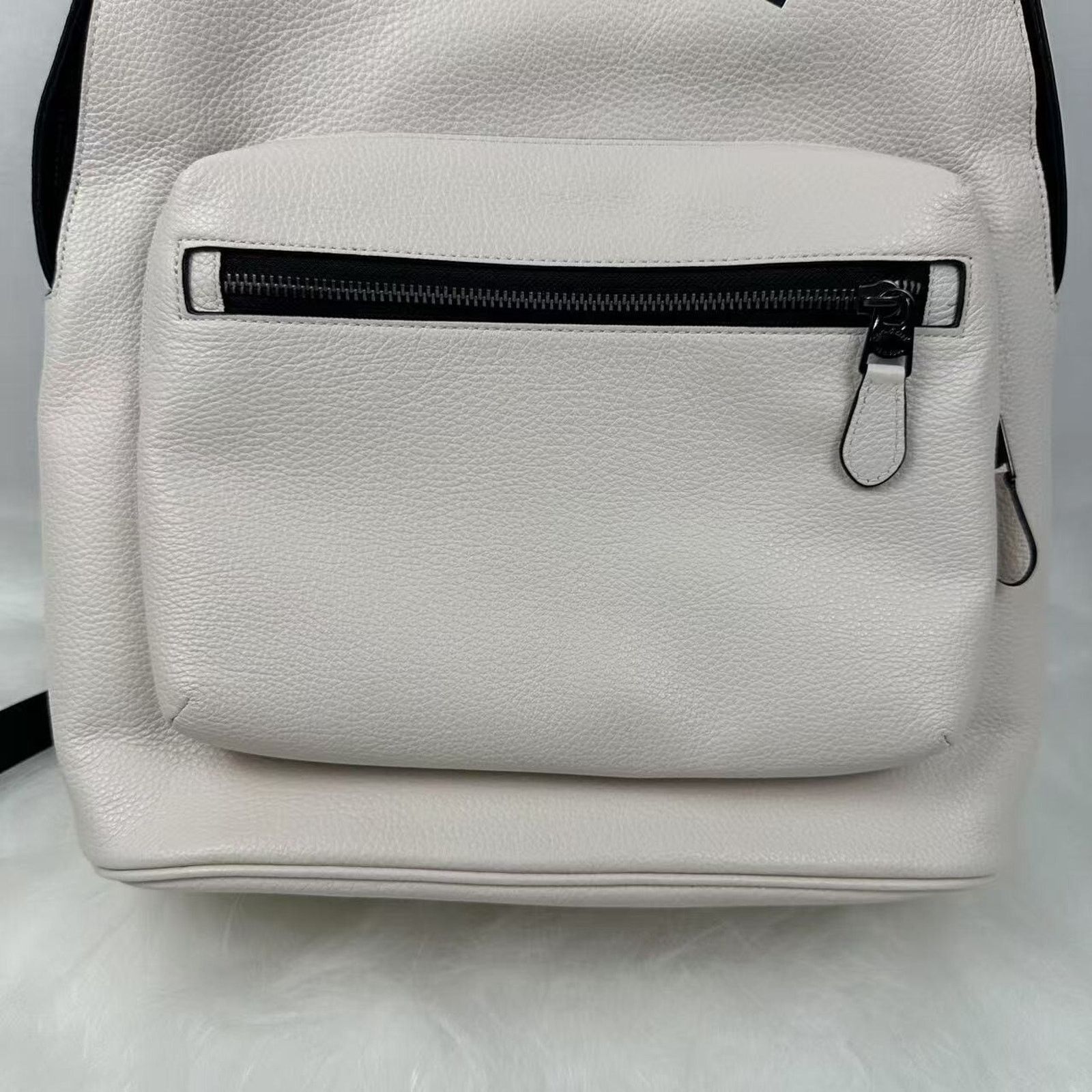 Coach Coach West Backpack With Varsity Motif In Leather Chalk NWT Size ONE SIZE - 10 Thumbnail