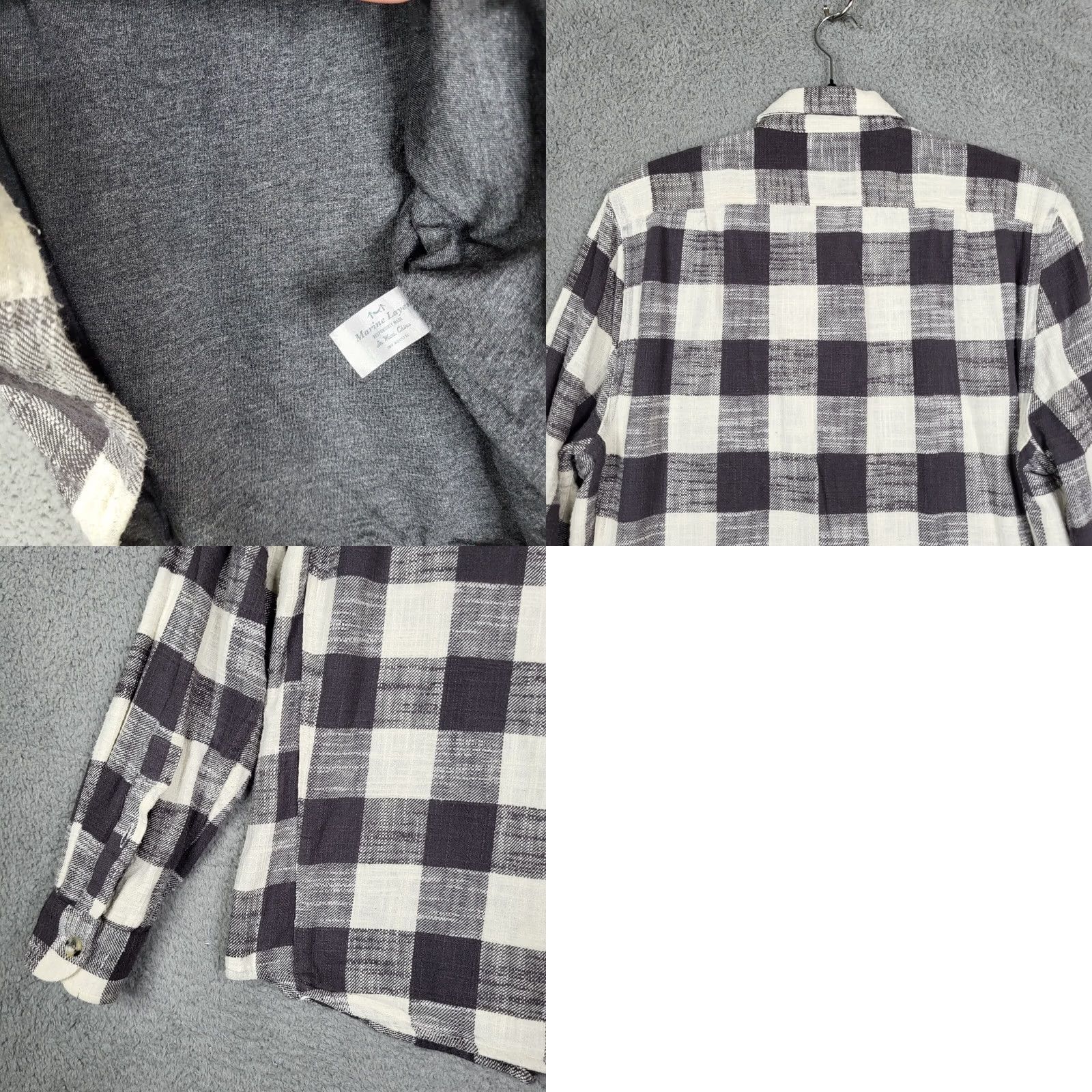 Marine Layer Marine Layer Button-Up Plaid Flannel Shirt S Regular Men Gray Cotton Long Sleeve, Lined, Casual, Vintage No, 42 in Chest, 42 in Chest (Regular) Size US S / EU 44-46 / 1 - 8 Thumbnail