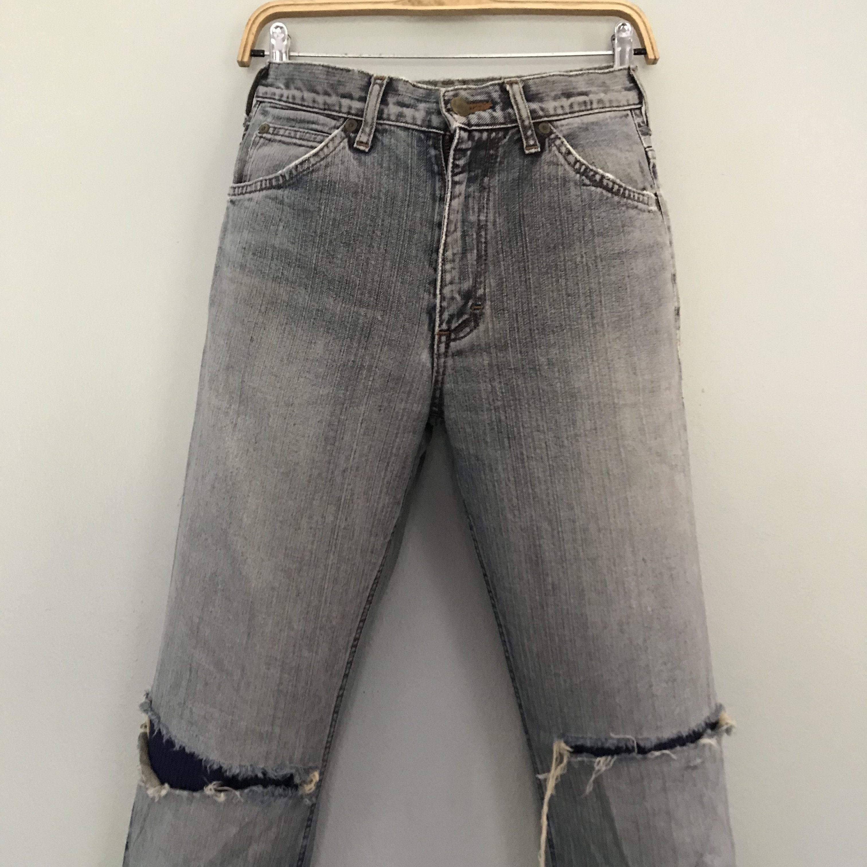 Lee Vintage 90s Lee Light Wash Faded Blue Straigh Flare Size US 29 - 3 Thumbnail