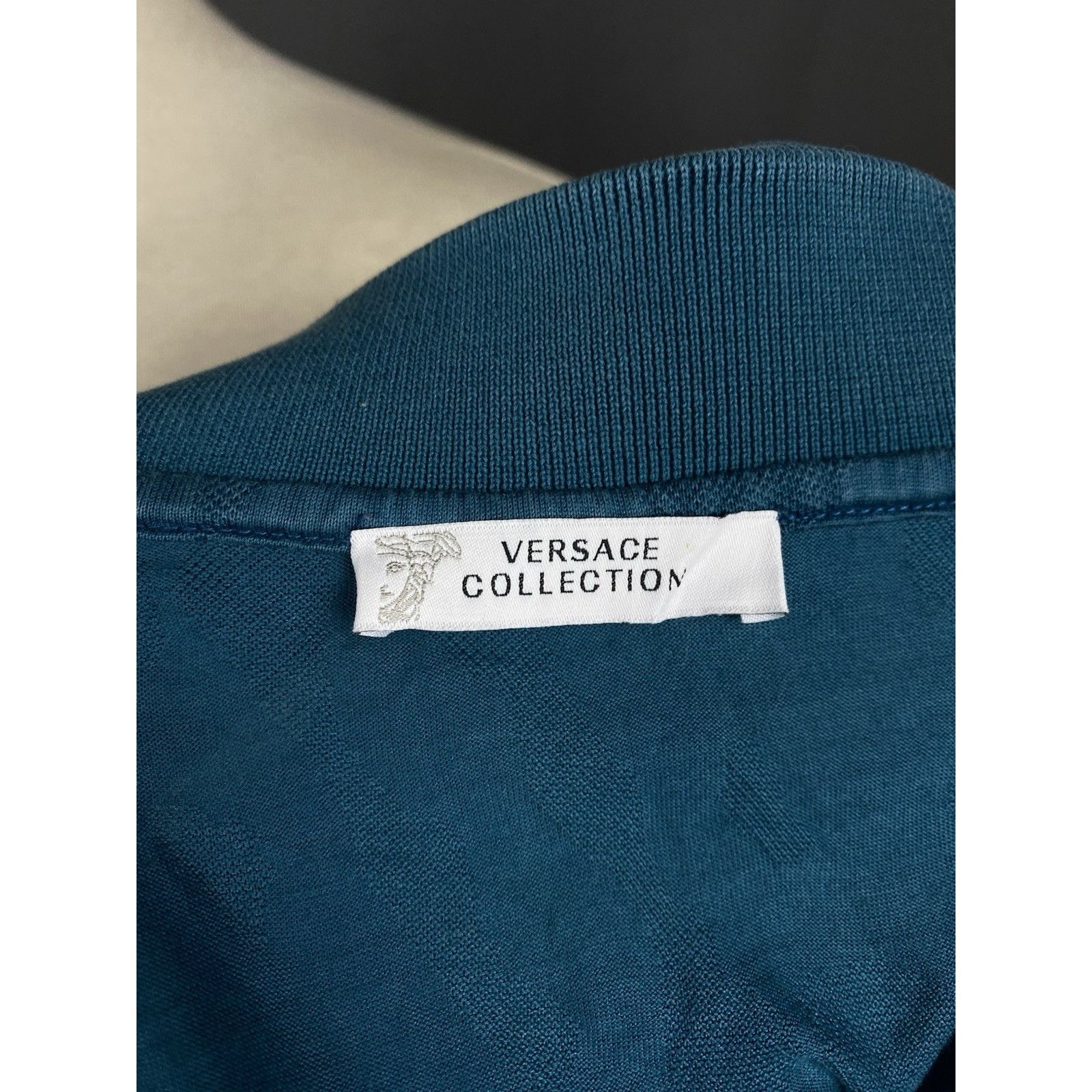 Versace Versace Collection Men's Turquoise Green Collared Polo Sweat Size US L / EU 52-54 / 3 - 10 Thumbnail