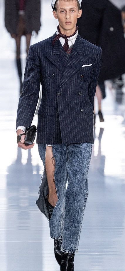 Maison Margiela Galliano for Maison Margiela Slit Belted Denim Jeans Co-ed Size US 34 / EU 50 - 1 Thumbnail