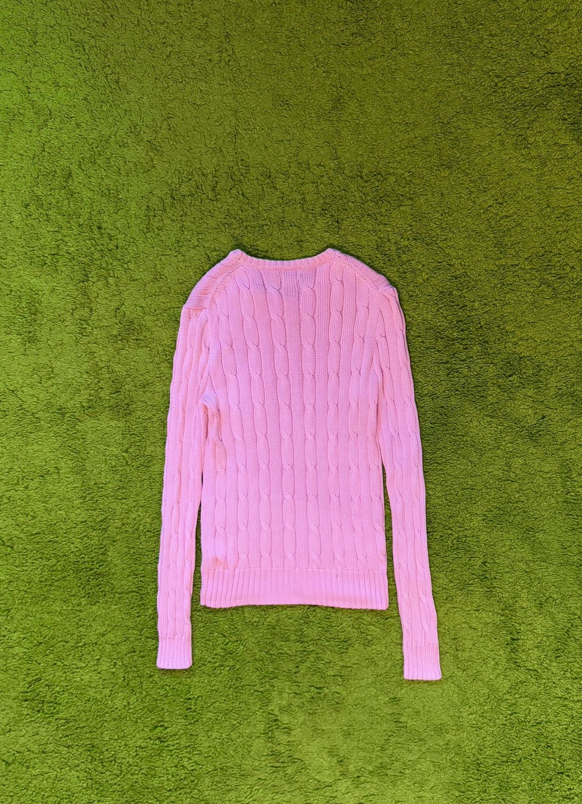 Designer × Polo Ralph Lauren × Ralph Lauren Polo Ralph Lauren cable knit pink sweater Size S / US 4 / IT 40 - 2 Thumbnail