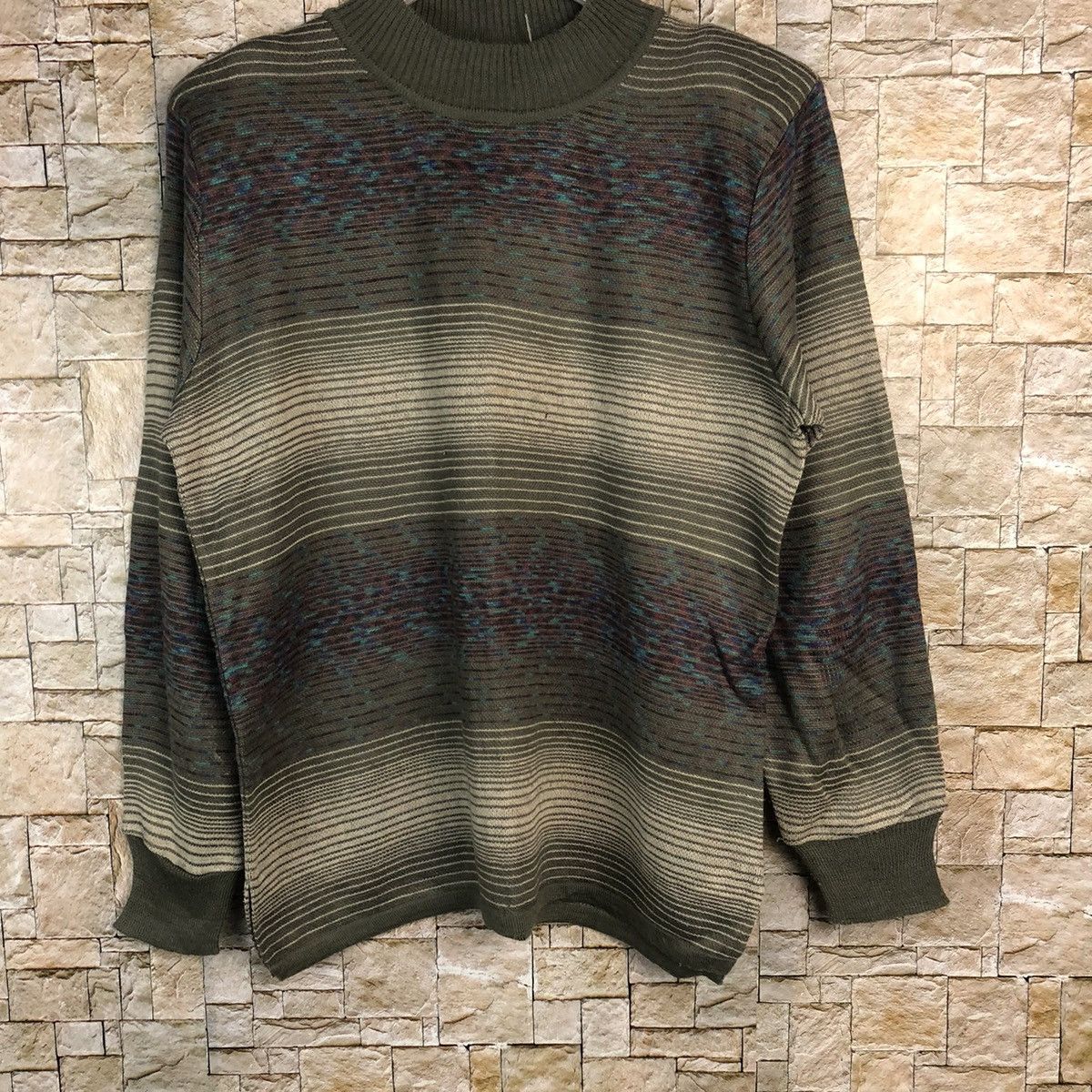 Homespun Knitwear × Japanese Brand Pursuit De Ideal Green Knitwear #A897 Size M / US 6-8 / IT 42-44 - 3 Thumbnail