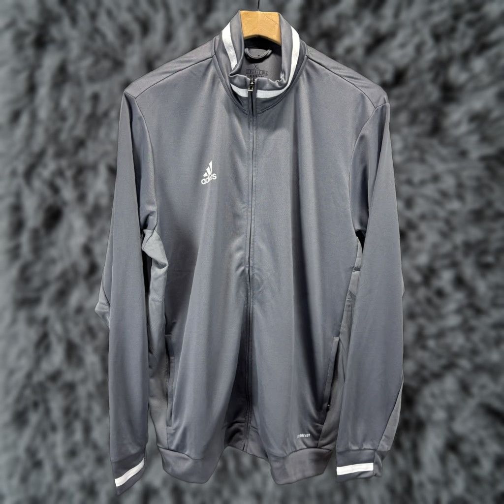 Adidas NEW! Adidas Aeroready Track Jacket Sz X-Large Mens Grey Full Zip Lightweight Size US XL / EU 56 / 4 - 1 Thumbnail