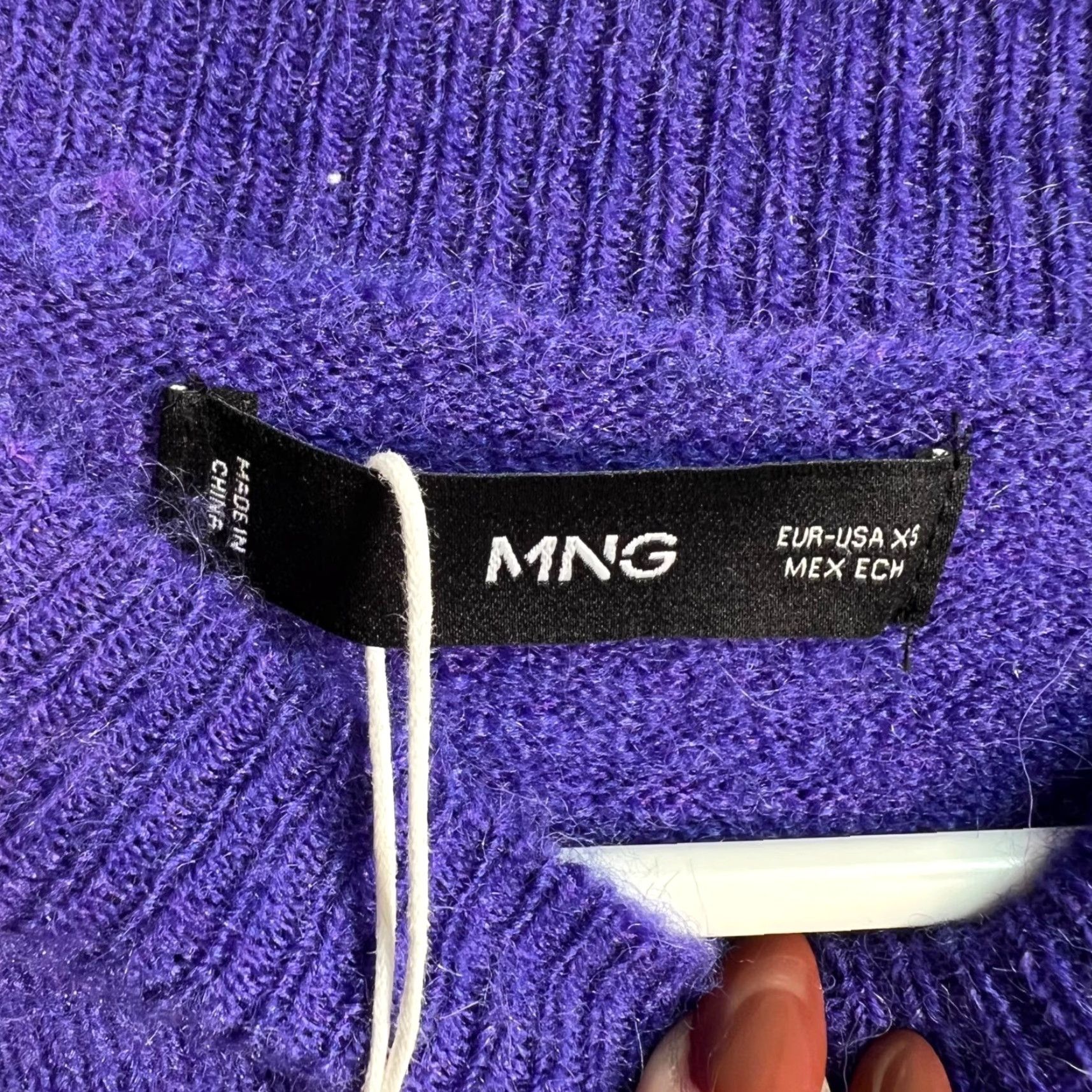 Mango Mango Womens Size XS Wool Blend Purple Knit Sweater Pullover NEW Size XS / US 0-2 / IT 36-38 - 3 Thumbnail