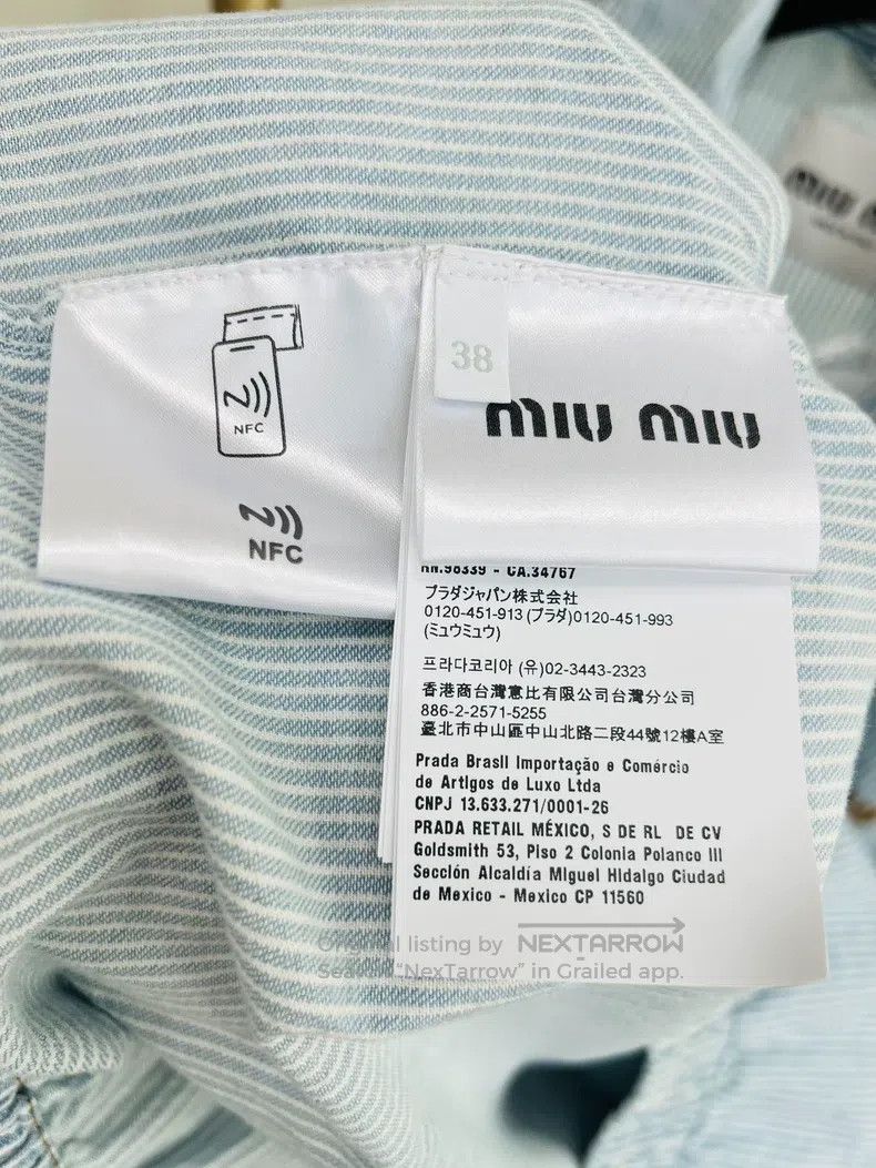Miu Miu Miu Miu 38 Light blue striped soft denim jacket Size M / US 6-8 / IT 42-44 - 4 Thumbnail