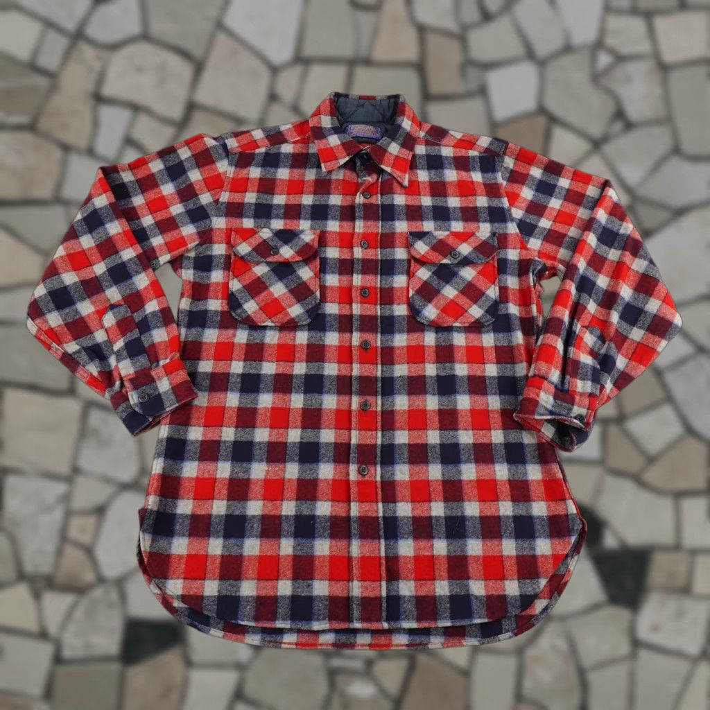 Pendleton VINTAGE Pendleton Shirt Mens Medium Plaid Wool Flannel Button-Up 70s 80s Casual Workwear Mens Size US M / EU 48-50 / 2 - 1 Thumbnail