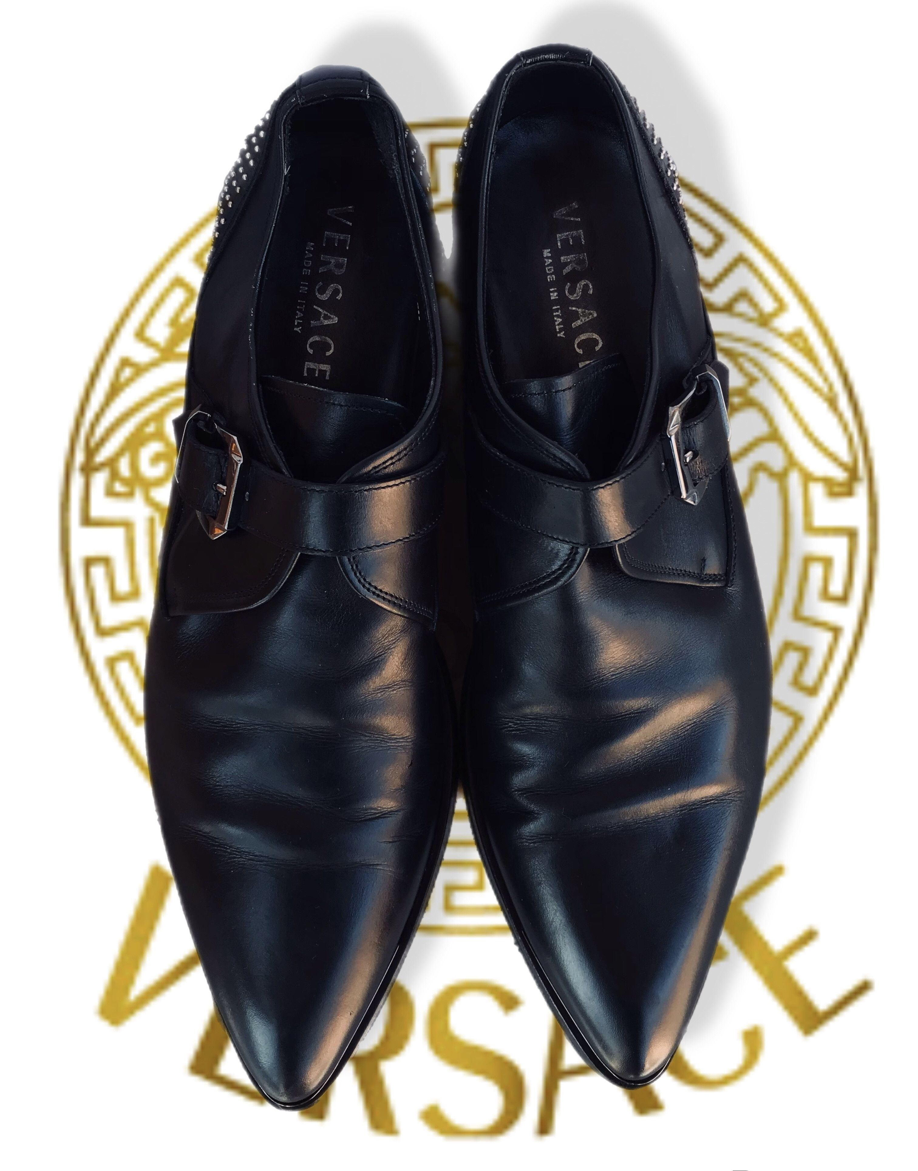 Versace Versace Monk Strap Black Leather Formal Dress Shoes Rivets Size US 9 / EU 42 - 7 Thumbnail