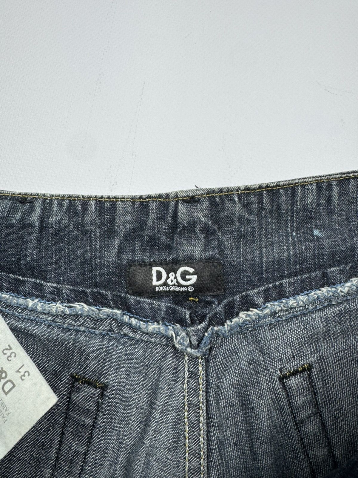 Dolce & Gabbana Vintage 00s Dolce Gabbana Flared Distressed Y2k Jeans Size 31" - 20 Thumbnail