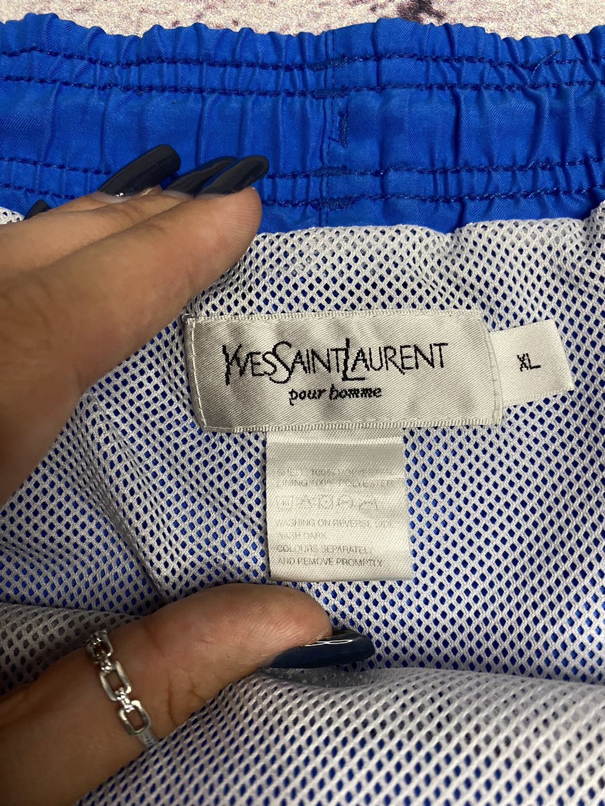 Yves Saint Laurent Men's blue short's YvesSaintLauren small logo Size US 38 / EU 54 - 6 Thumbnail