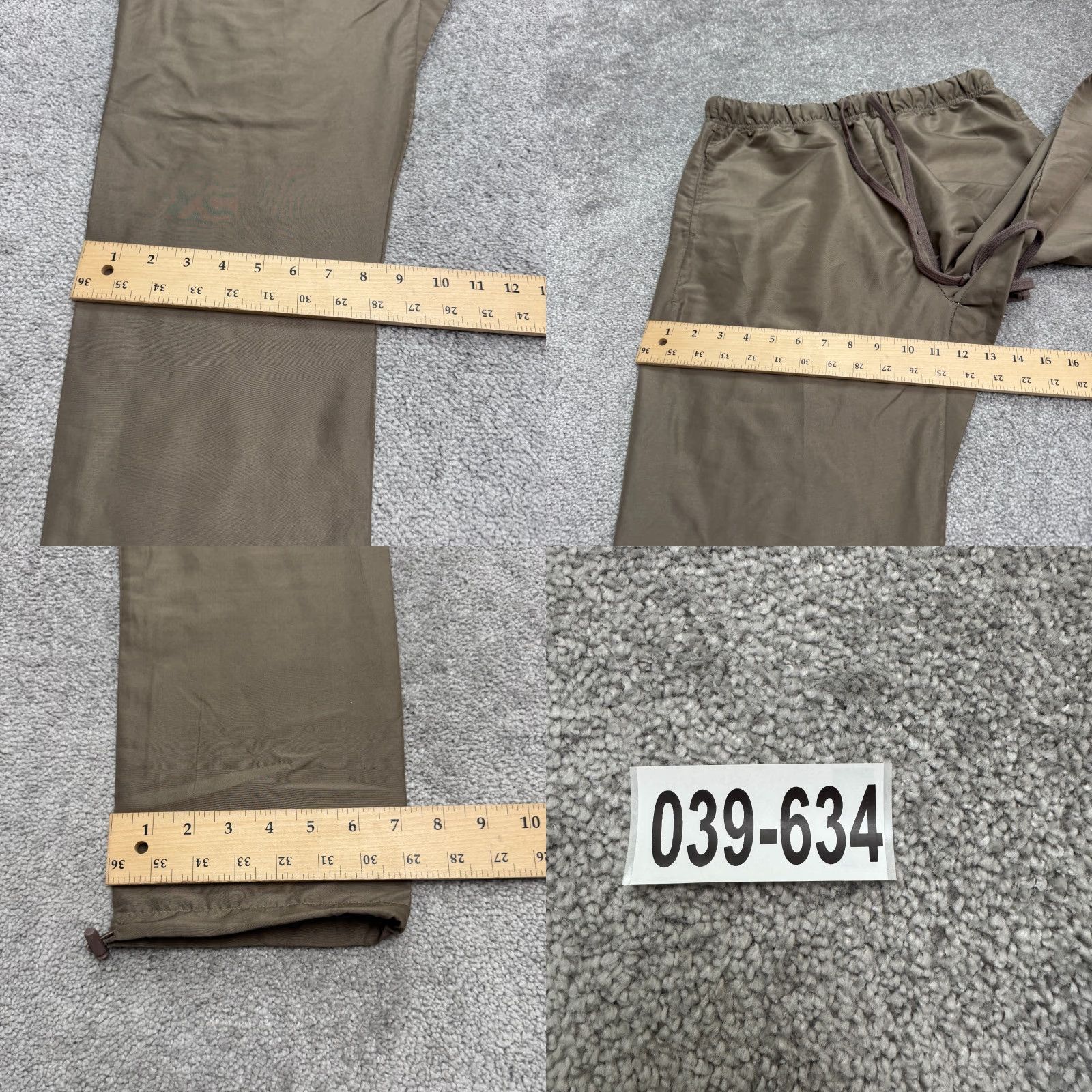 MNML MNML Lightweight Track Pants Womens Large Brown Toggle Hem Elastic Waist 30x31 Size 36" / US 14 / IT 50 - 9 Thumbnail