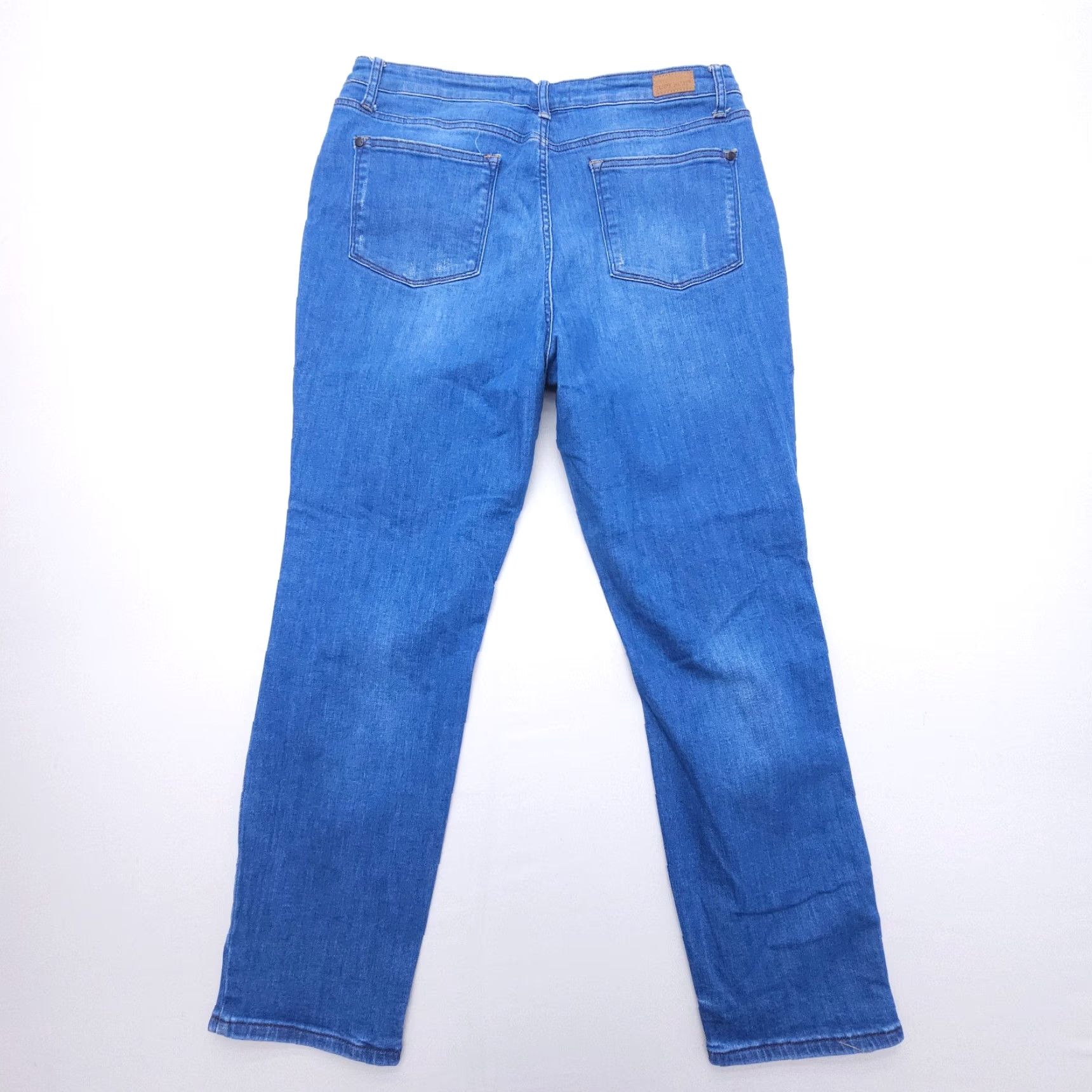 Denime Judy Blue Jeans Womens 32 Blue Distressed Stretch High Rise 28in Inseam 5-Pocket Size 24" / US 00 / IT 34 - 2 Thumbnail