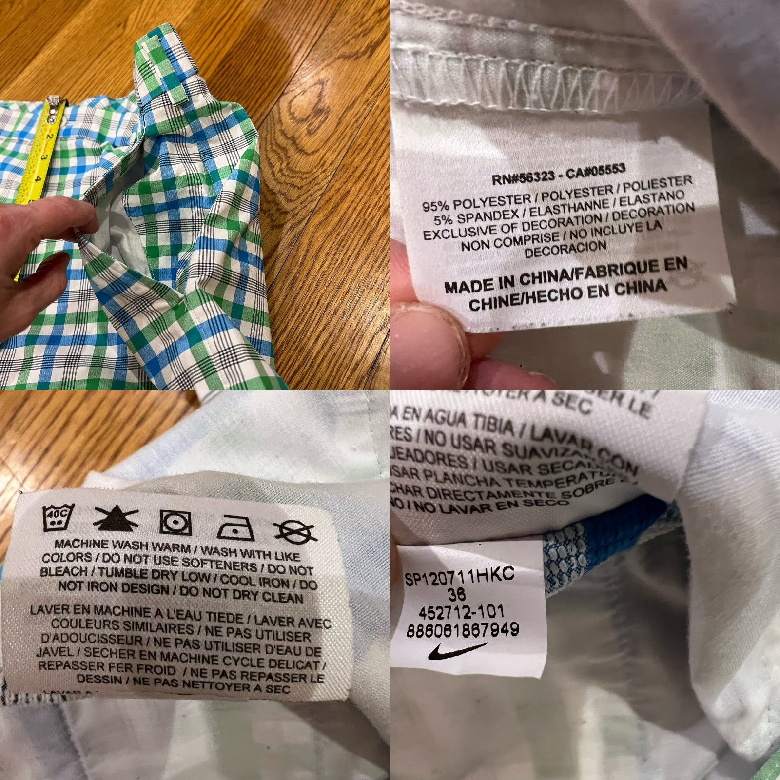 Nike Nike Golf Shorts Dri-Fit Bermuda Mens 36 Green Plaid Gingham Casual Outdoor Preppy 11in Inseam Mens Size US 36 / EU 52 - 8 Thumbnail