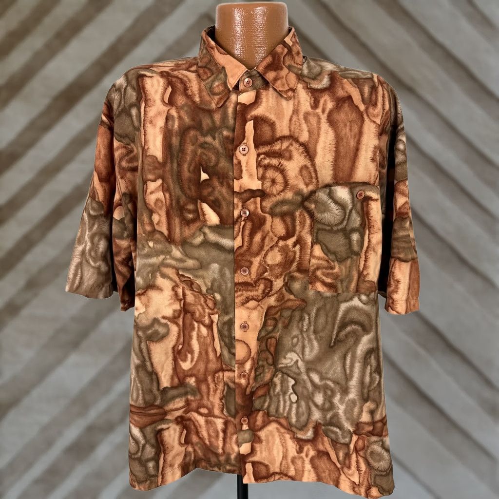 Vintage VINTAGE Alan Stuart Shirt Men XL Abstract Button-Up Silky Polyester USA Made Size US XL / EU 56 / 4 - 1 Thumbnail