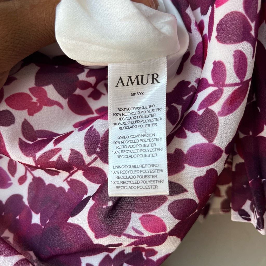 NEW AMUR Dress One Shoulder Purple Asymmetrical Chiffon Plea -  www.trueticket.mx