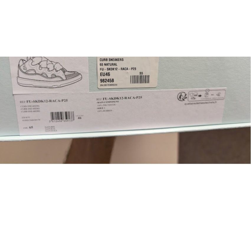 Lanvin o1rshd1 Curb Low Top Sneakers in 65 Natural Size US 13 / EU 46 - 22 Thumbnail