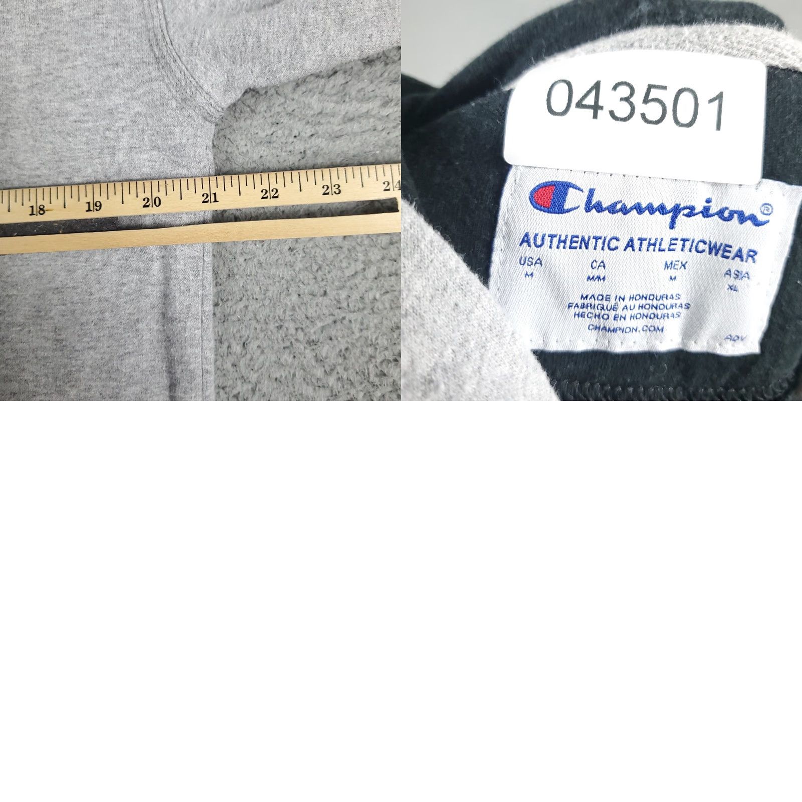 Champion VINTAGE Champion Hoodie Mens Medium Gray Pullover Sweatshirt Cotton Blend Logo Zipper Mock Neck All Seasons Size US M / EU 48-50 / 2 - 8 Thumbnail