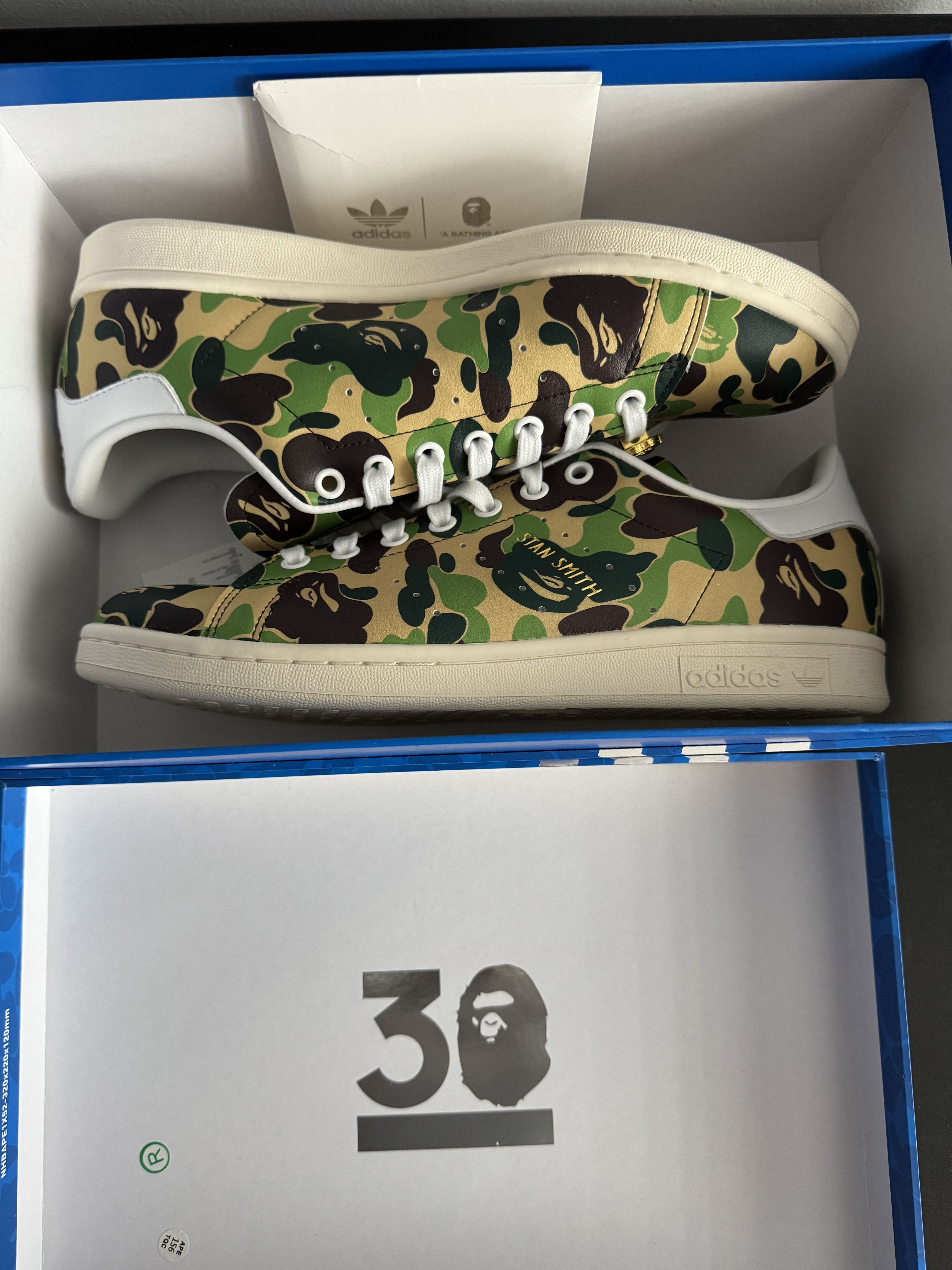 Adidas × Bape A Bathing Ape x Adidas Stan Smith ABC Camo IG8949 bapesta Size US 9.5 / EU 42-43 - 3 Thumbnail