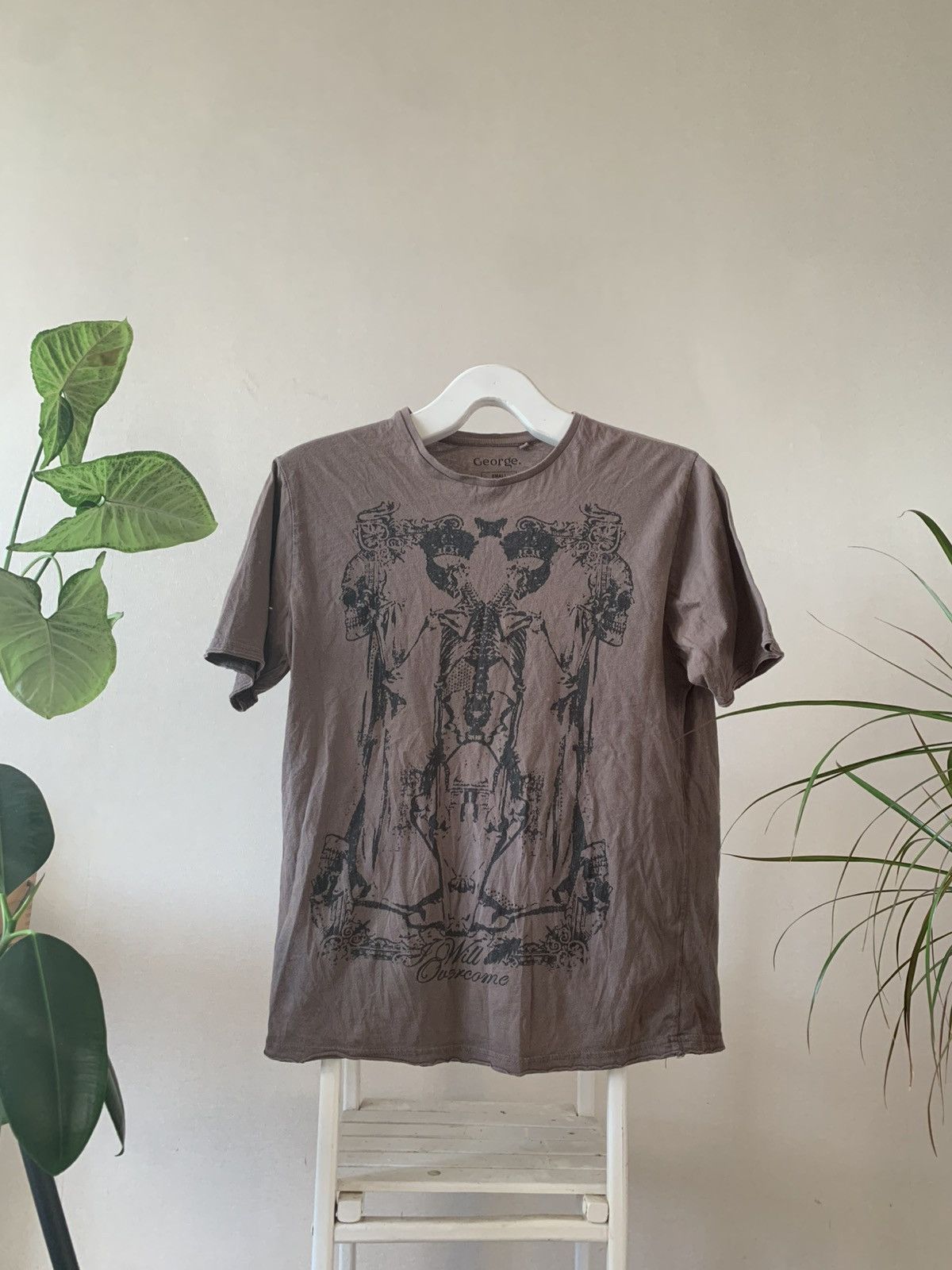 Affliction Y2K Vintage Crazy Skull Skeleton Rhinestones Faded AOP Tee Size US M / EU 48-50 / 2 - 1 Thumbnail