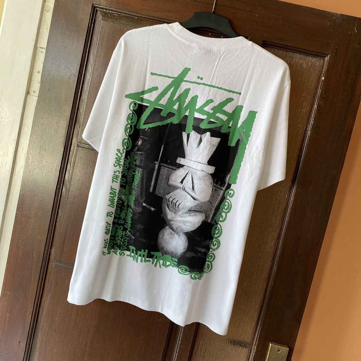 image of Stussy Tiki Tshirt in White, Men's (Size Large)