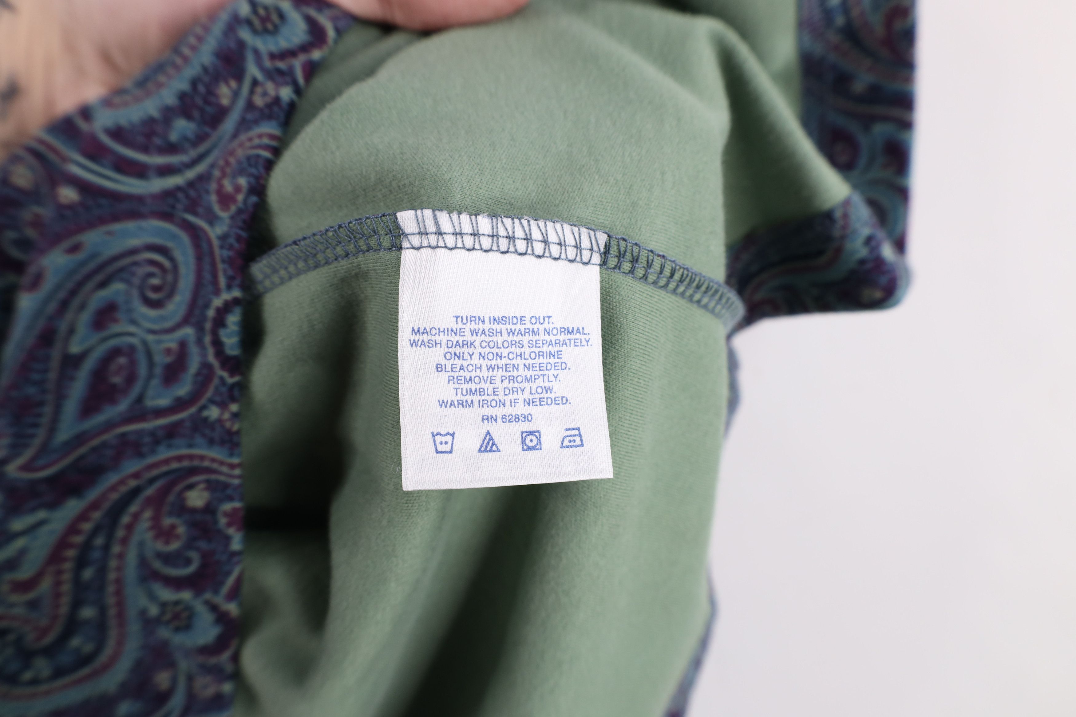 Lands' End Vintage 90s Lands End Paisley Long Sleeve Turtleneck T-Shirt Size XL / US 12-14 / IT 48-50 - 9 Thumbnail