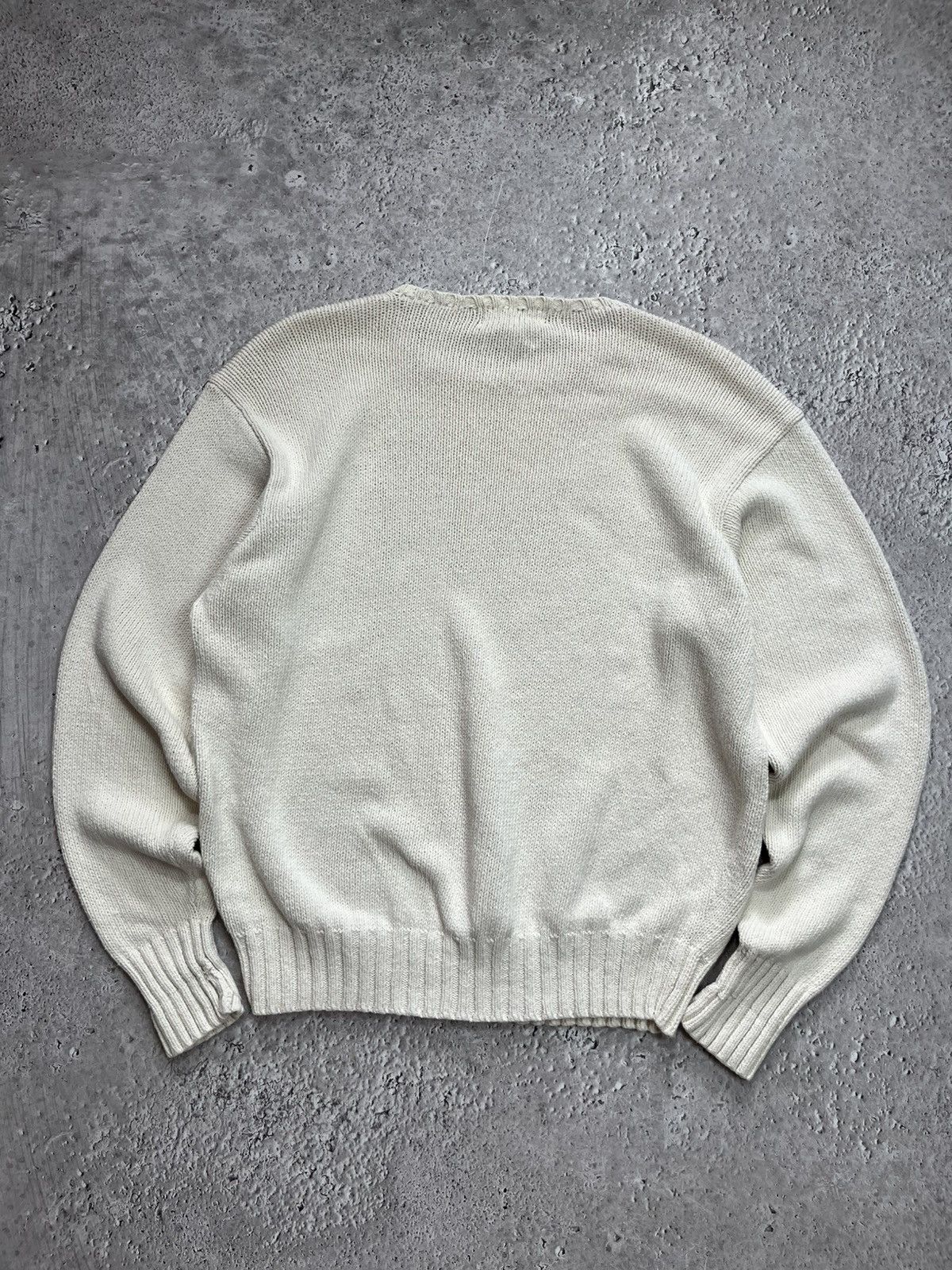 Polo Ralph Lauren Vintage Polo Ralph Lauren Men’s Knit Sweater XL Cream Cotton Size US XL / EU 56 / 4 - 11 Thumbnail
