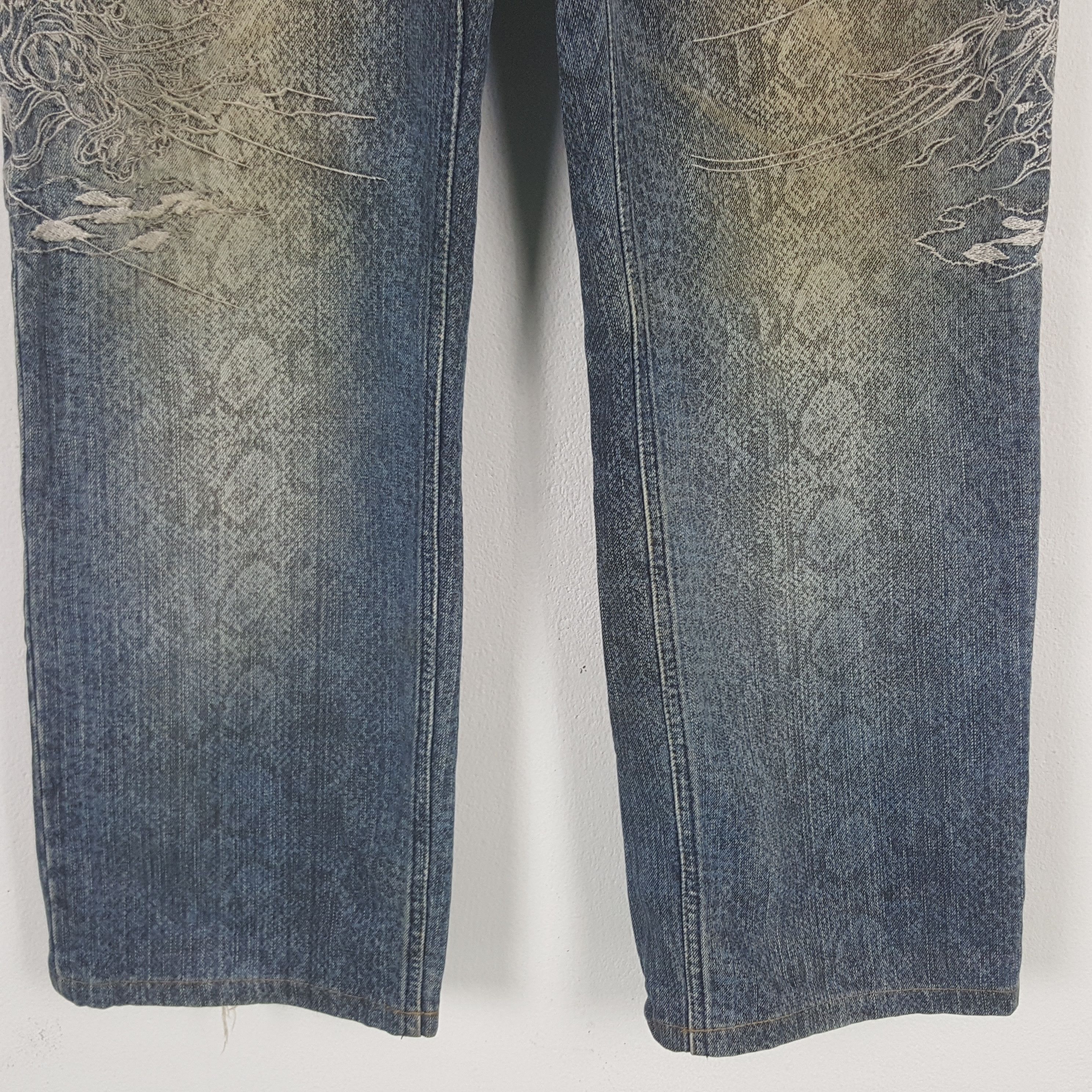 Japanese Brand × Vintage Vintage Karakumi Tamashii Japanese Embroidery Denim Jeans Size US 32 / EU 48 - 6 Thumbnail