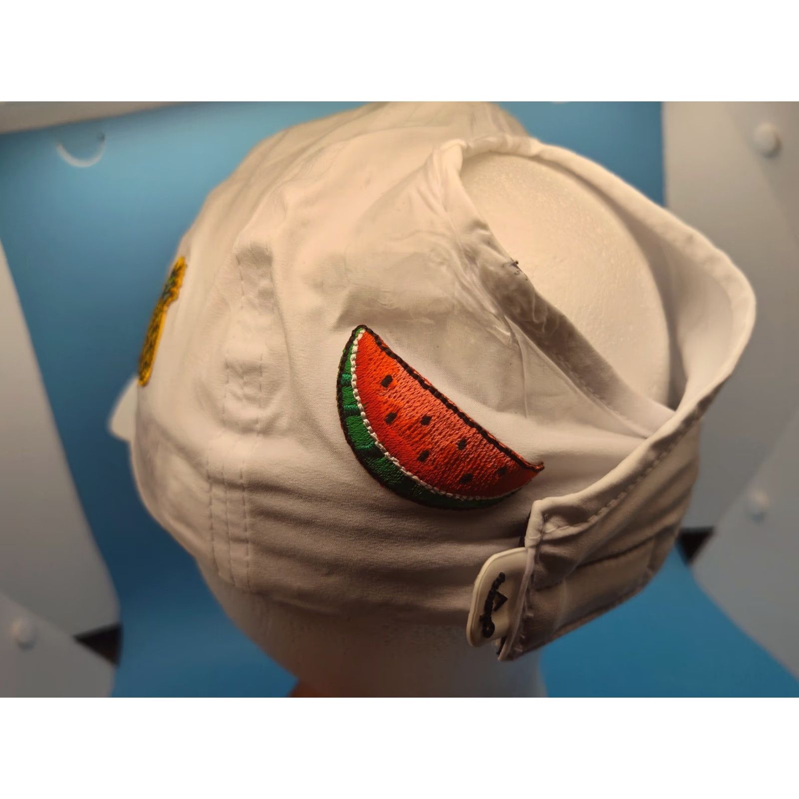 Callaway Callaway Golf Hat Cap Womens One Size White Floral Pony Tail Strap Back Ponyflo Flowers Fruit Flamingo Hawaiian Garden Style Golf Hat Womens Size ONE SIZE - 7 Thumbnail