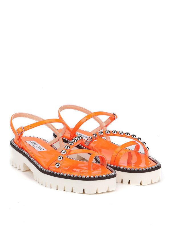 Jimmy Choo o1y0326 Sandals in Orange Size US 5.5 / IT 35.5 - 3 Thumbnail